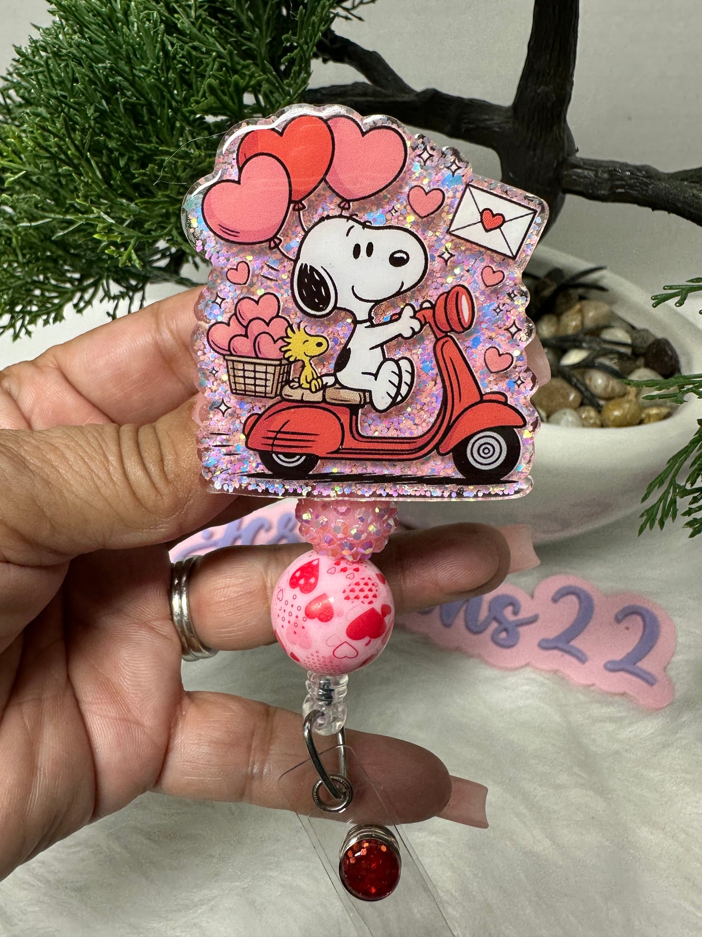 Valentines Day Pup Badge Reel