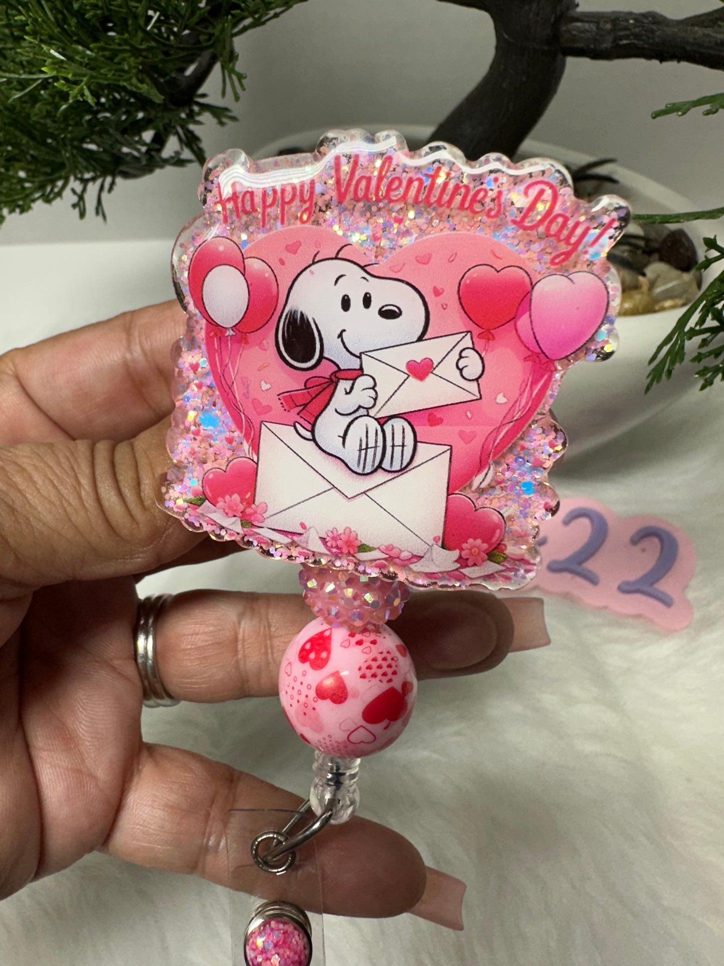 Valentines Day Pup Badge Reel