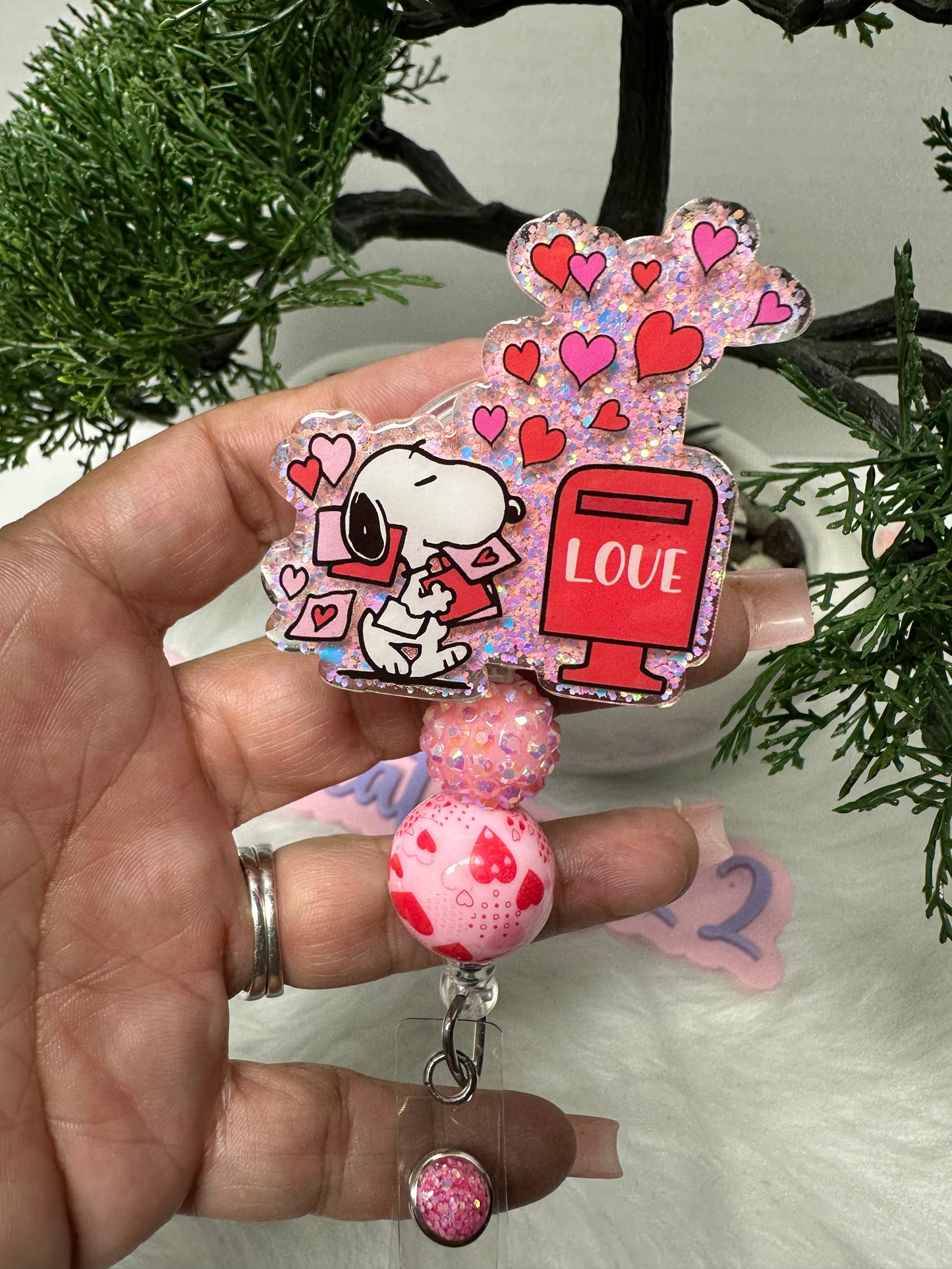 Valentines Day Pup Badge Reel