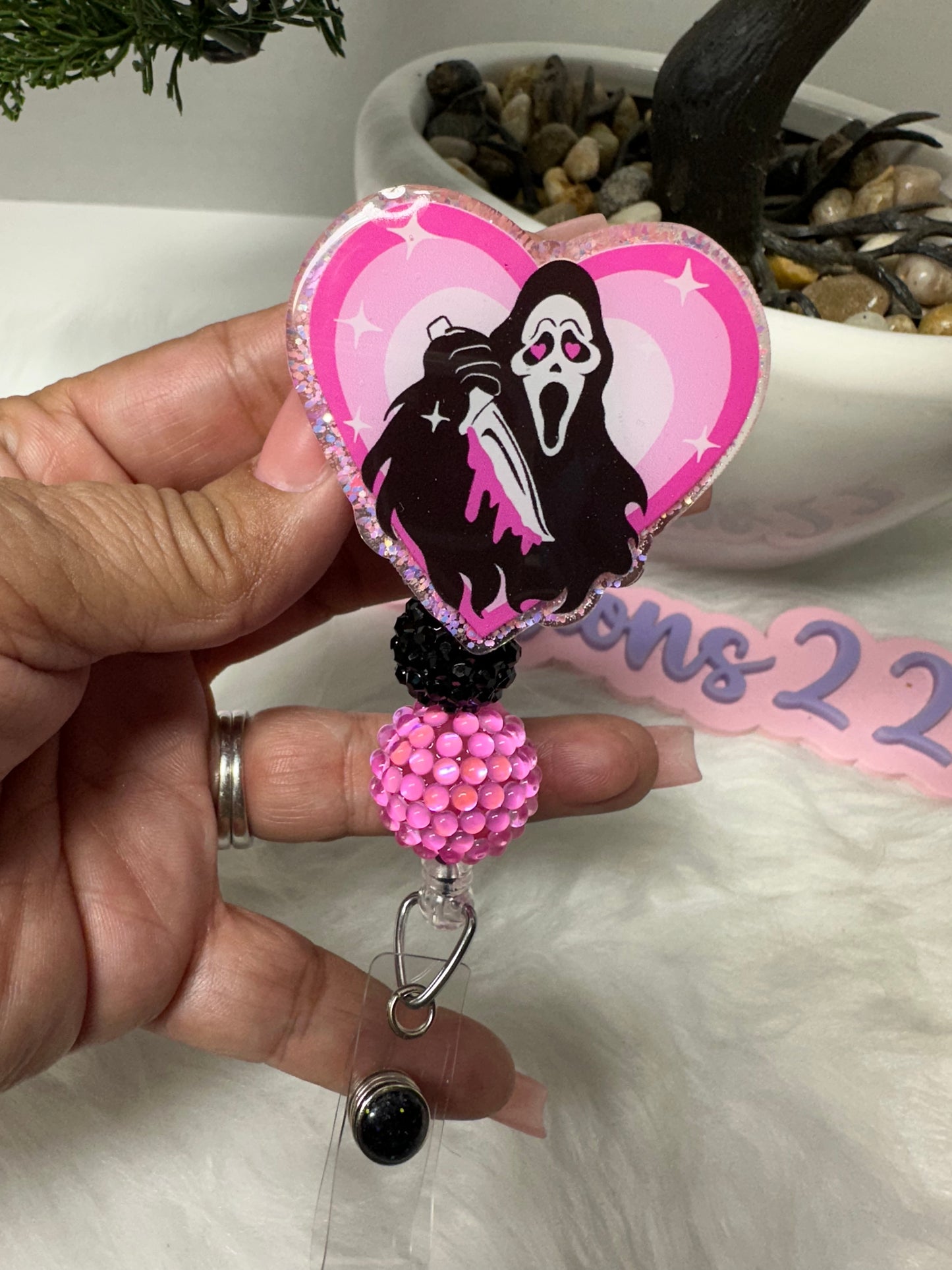 Valentines Ghostface Badge Reel