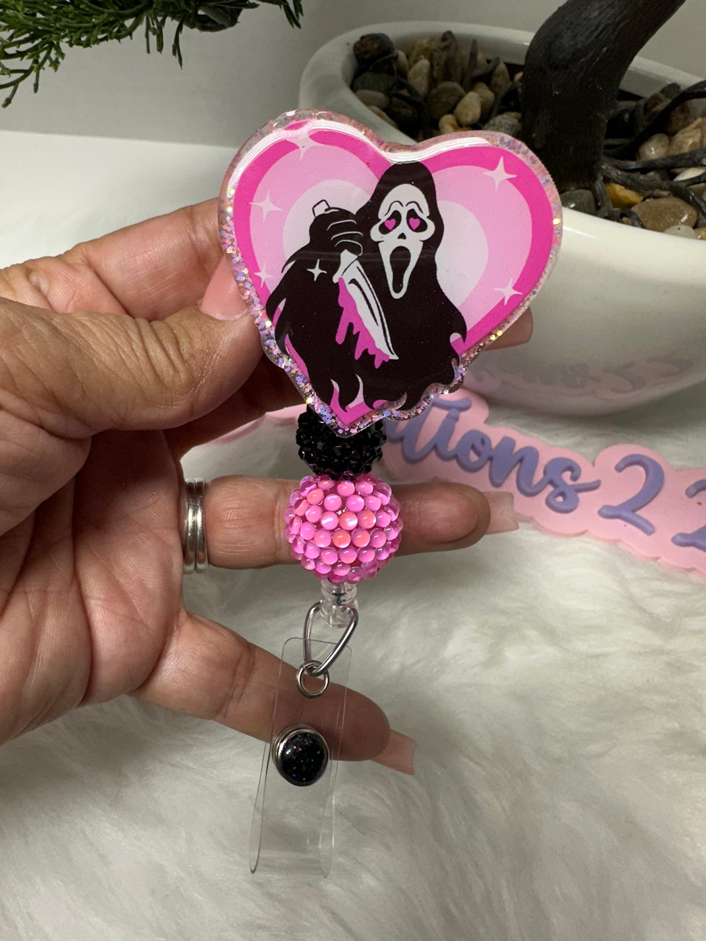 Valentines Ghostface Badge Reel