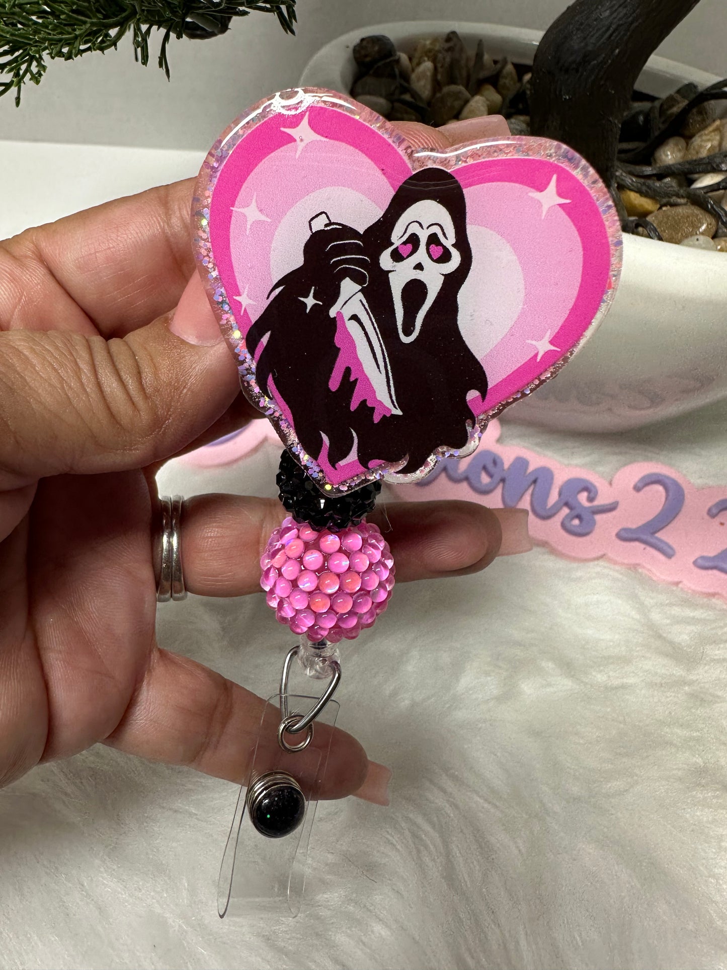 Valentines Ghostface Badge Reel