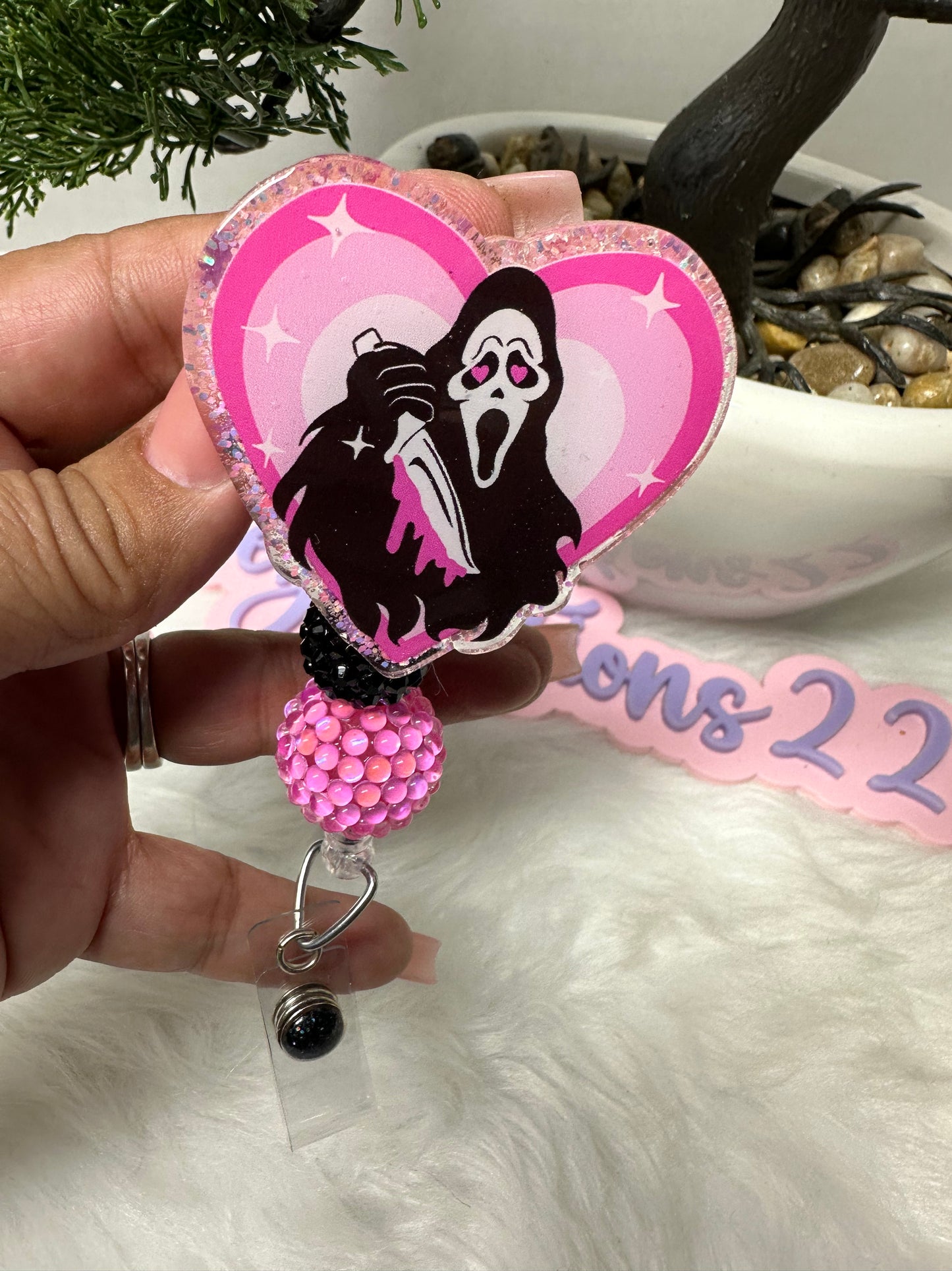 Valentines Ghostface Badge Reel