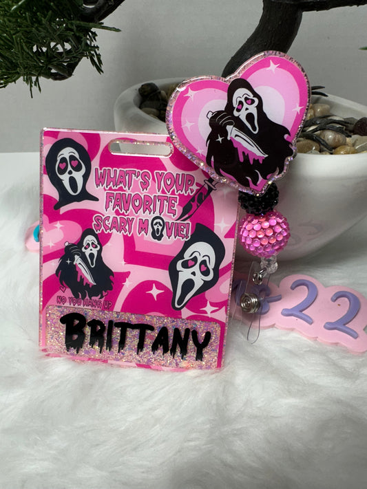 Pink Ghostface Badge Buddy Set