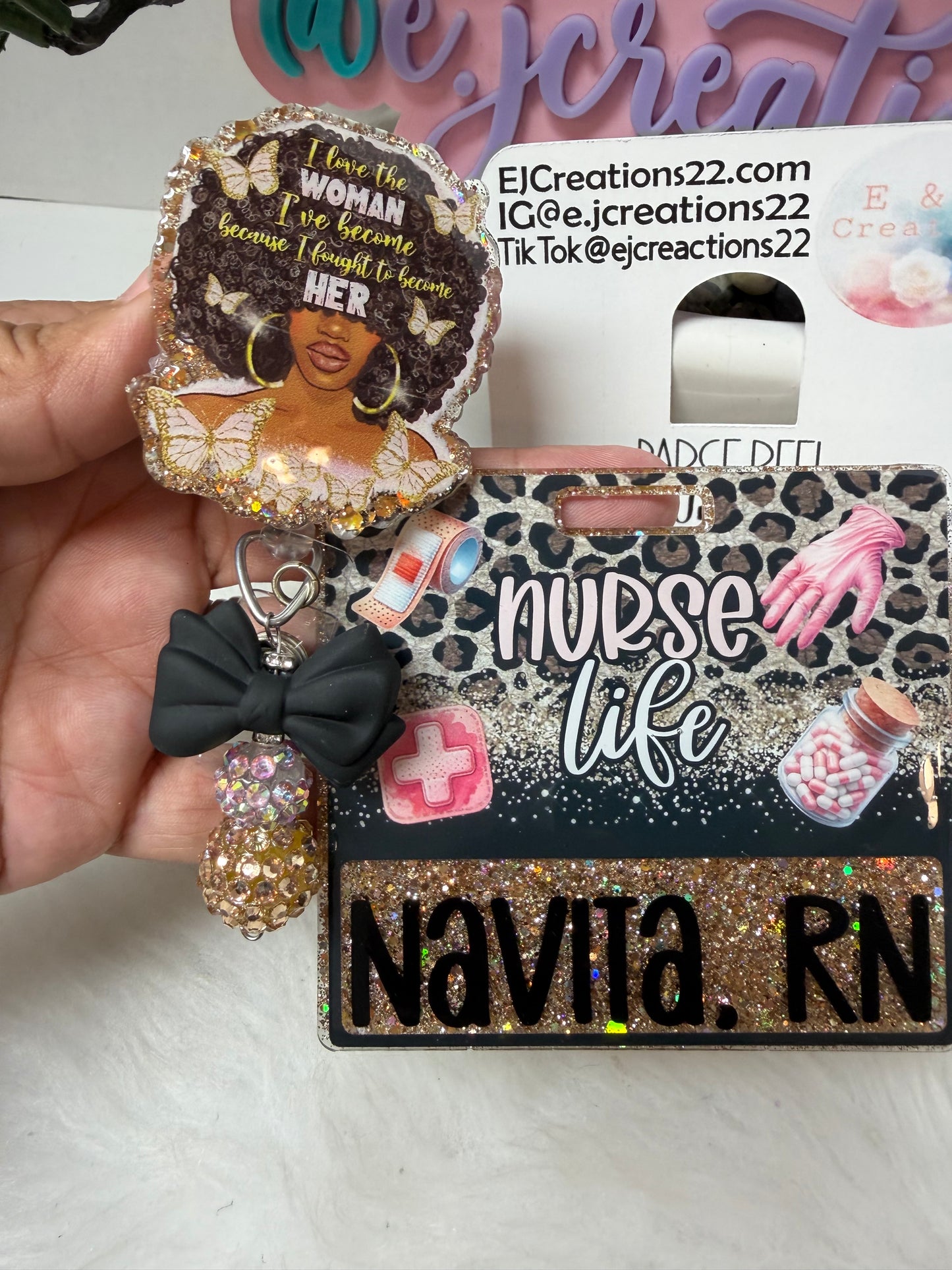 Nurse Life Afro Queen Badge Buddy Set