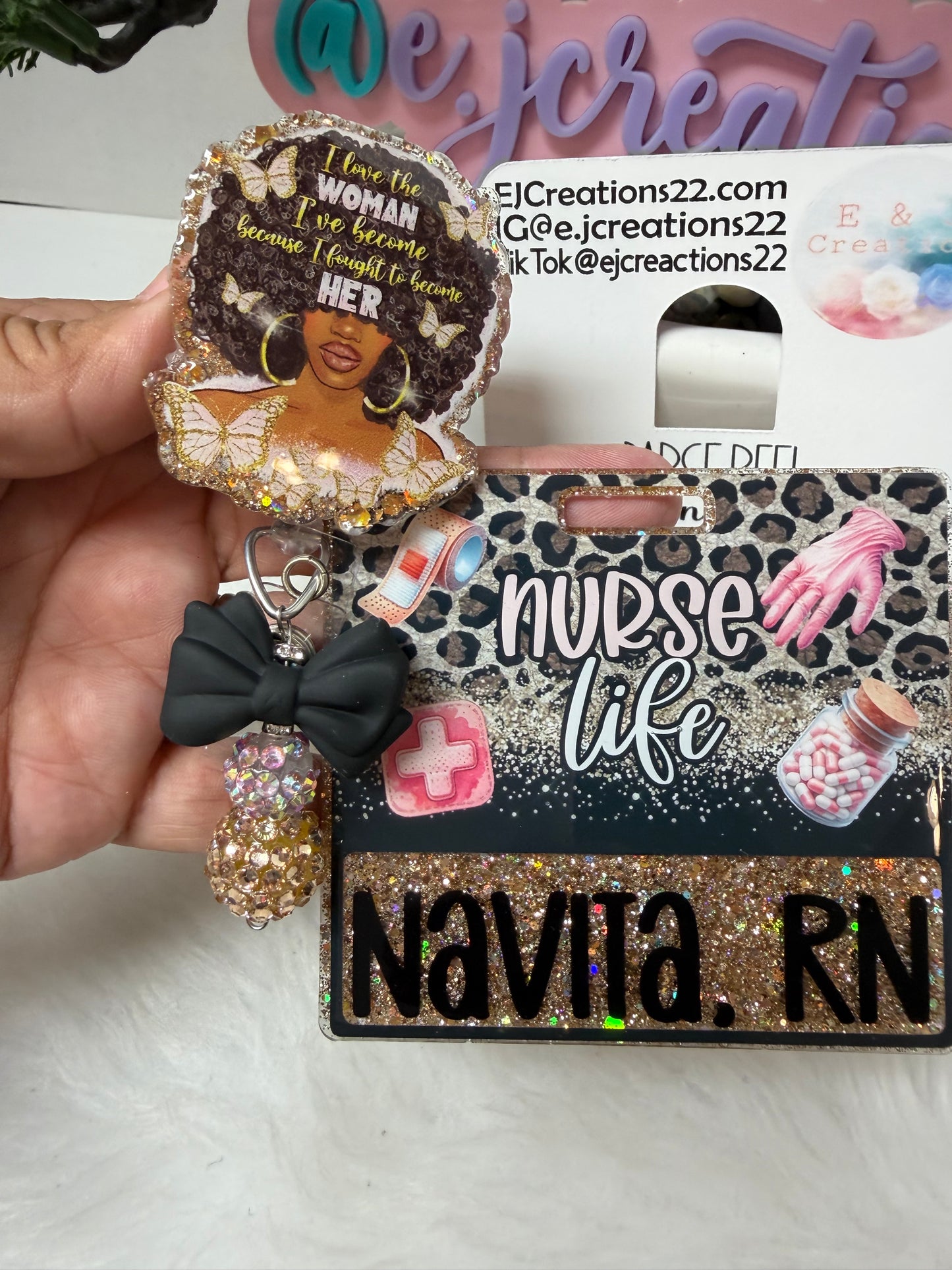 Nurse Life Afro Queen Badge Buddy Set