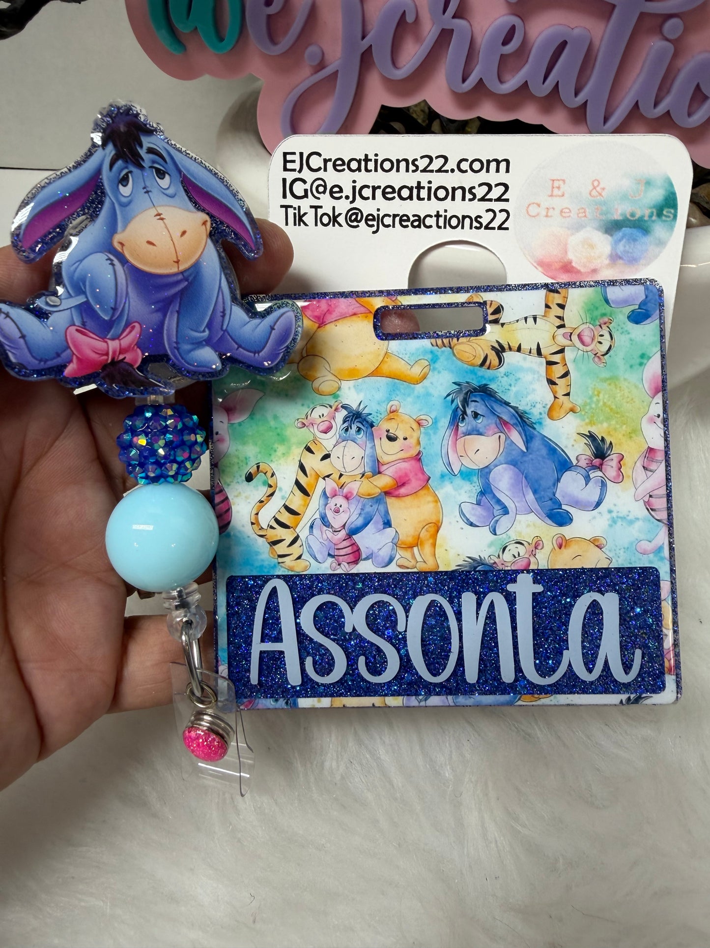 Blue Donkey Badge Buddy Set