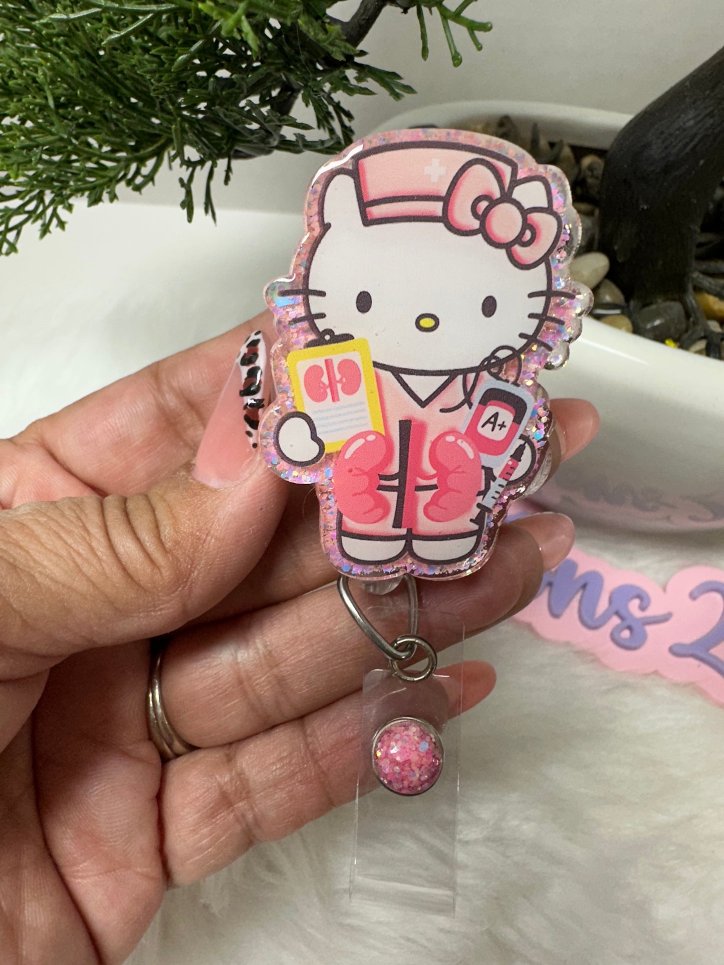 Kitty Dialysis Badge Reel