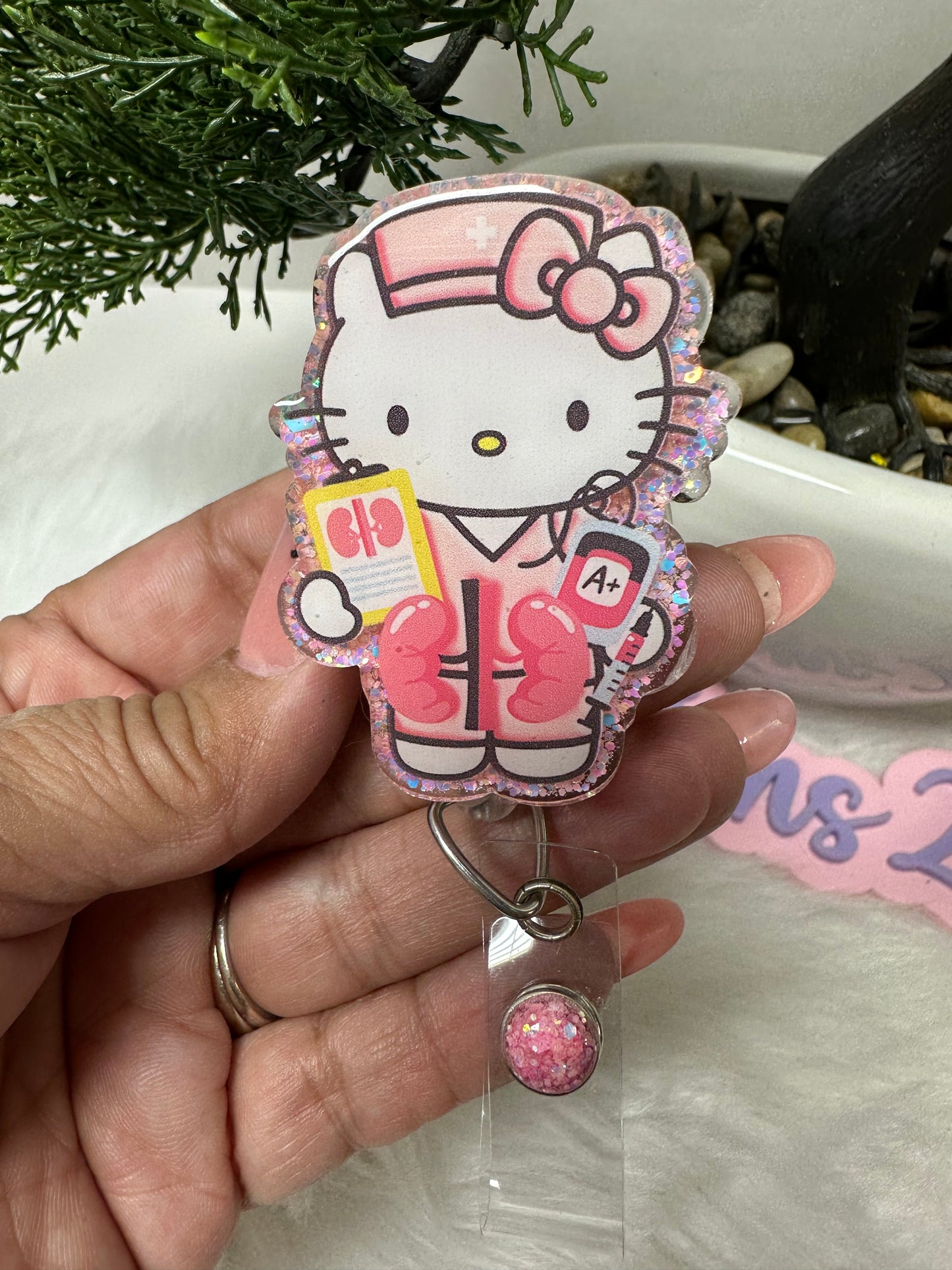 Kitty Dialysis Badge Reel