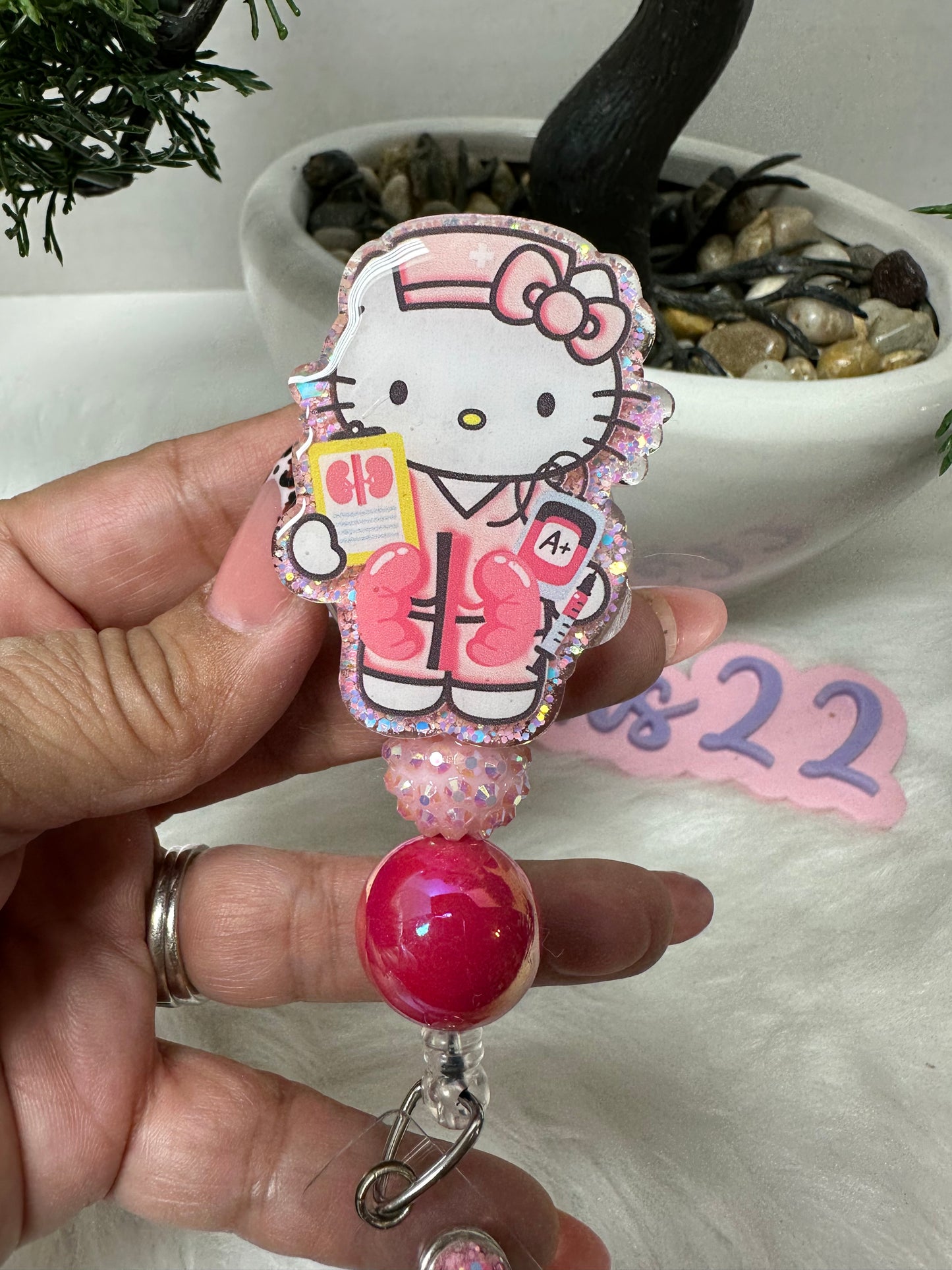 Kitty Dialysis Badge Reel