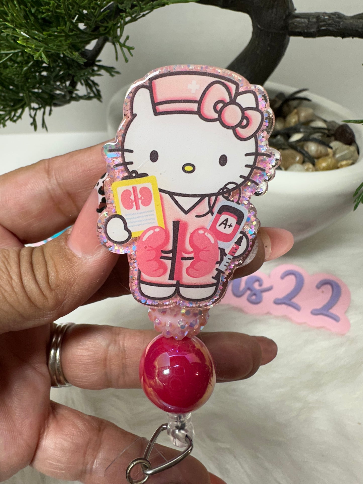 Kitty Dialysis Badge Reel