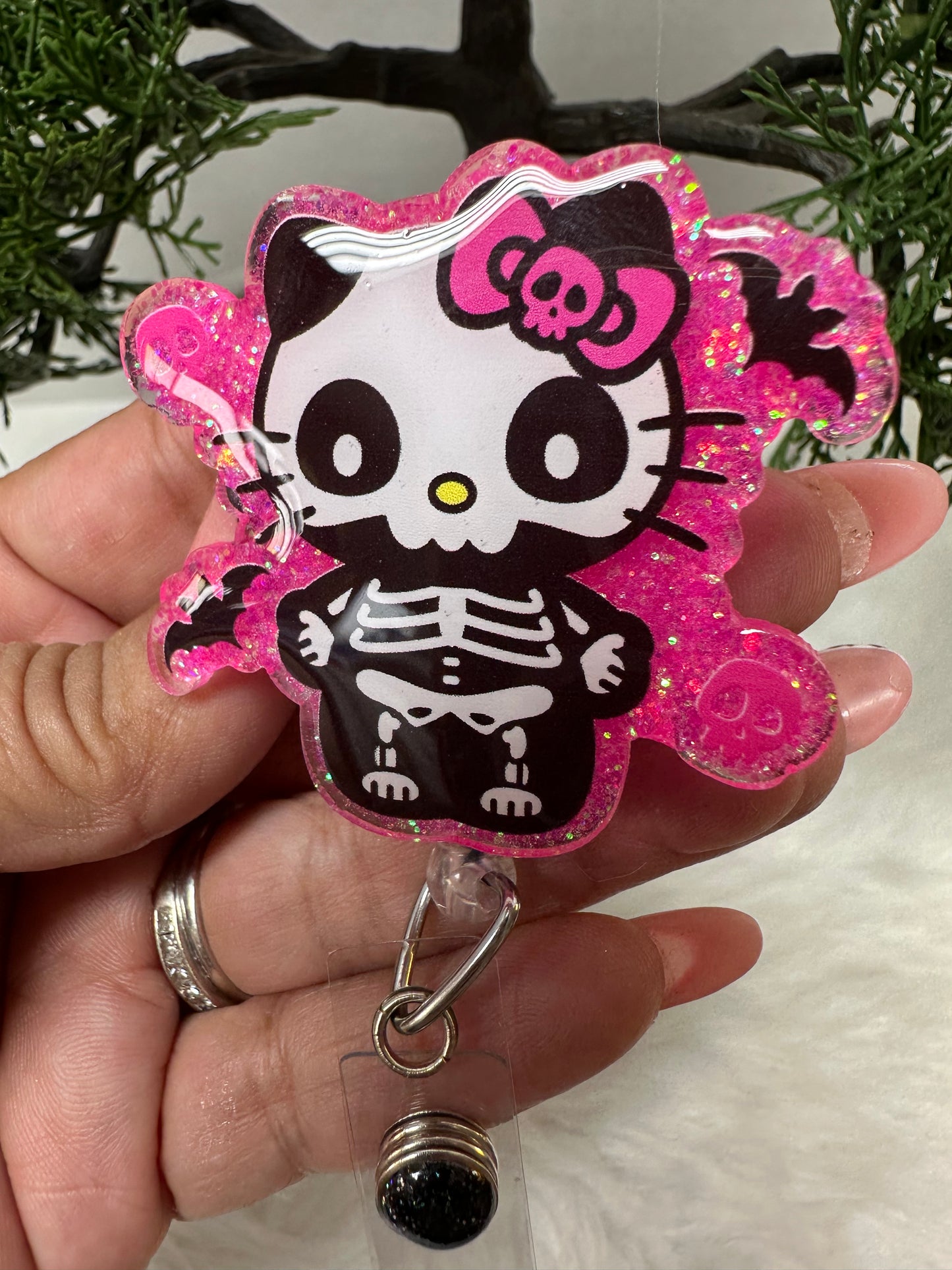 Skeleton Kitty Badge Reel