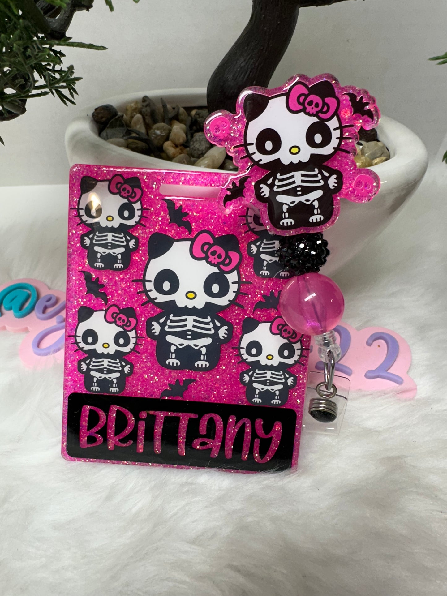 Skeleton Kitty Badge Buddy Set