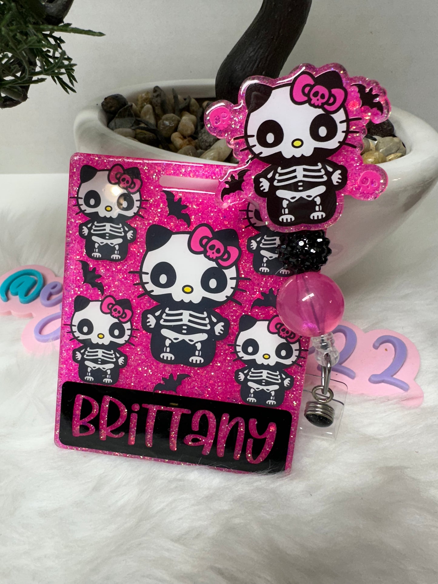 Skeleton Kitty Badge Buddy Set