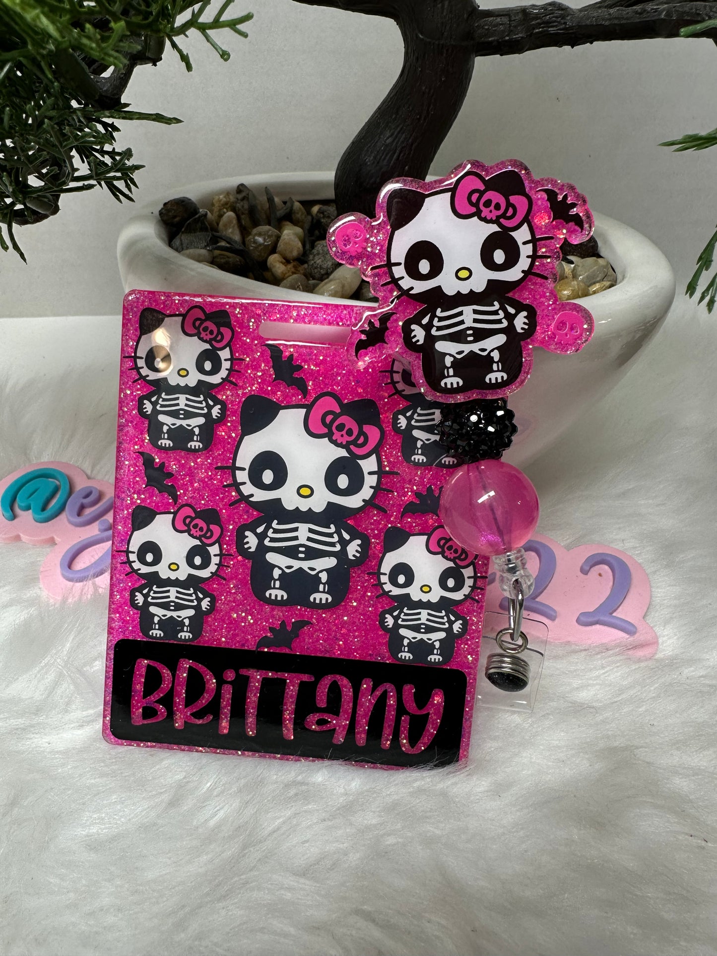 Skeleton Kitty Badge Buddy Set