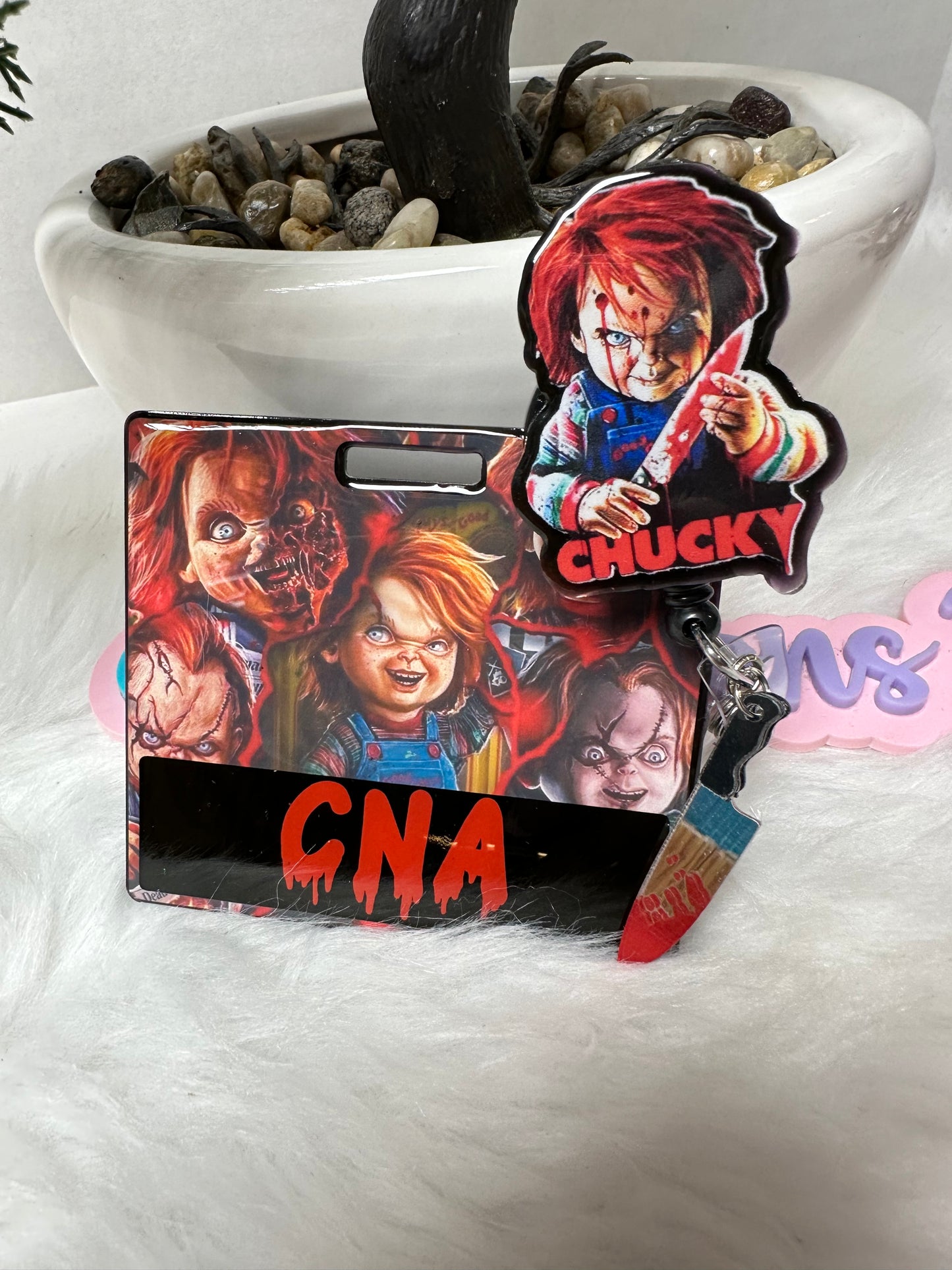 Chucky Doll Badge Buddy Set