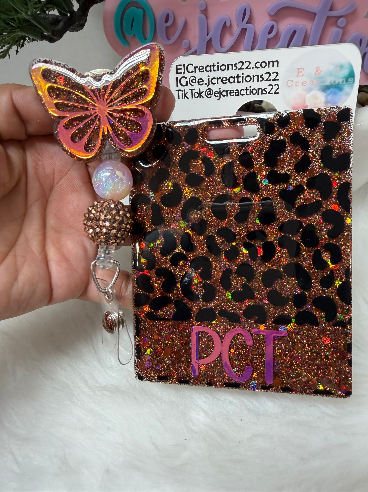Brown Leopard Butterfly Badge Buddy Set