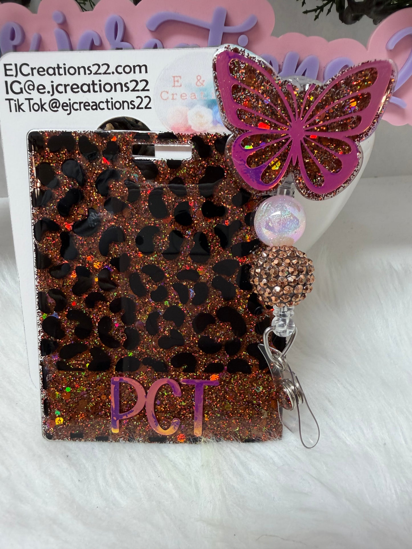 Brown Leopard Butterfly Badge Buddy Set