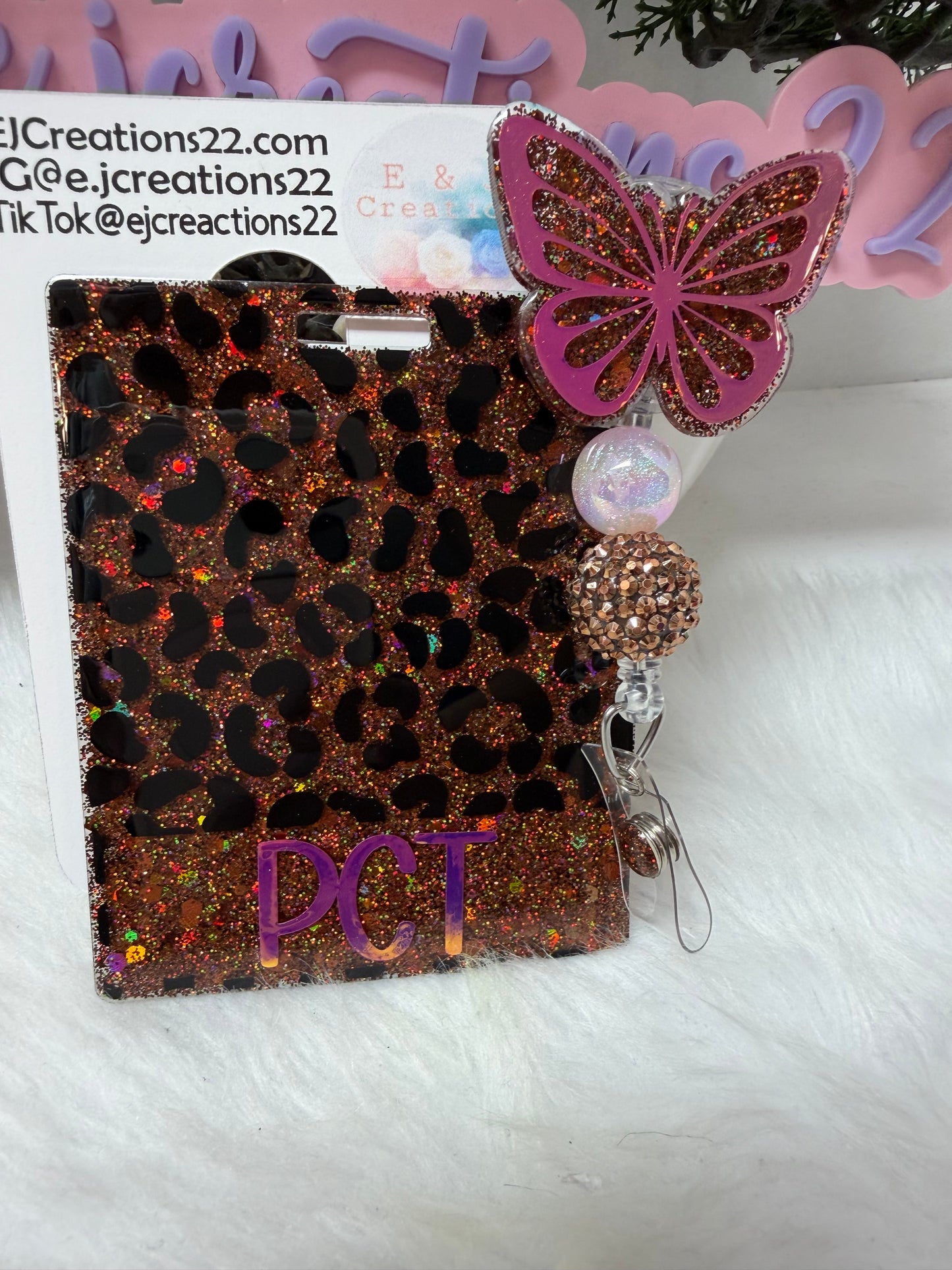 Brown Leopard Butterfly Badge Buddy Set