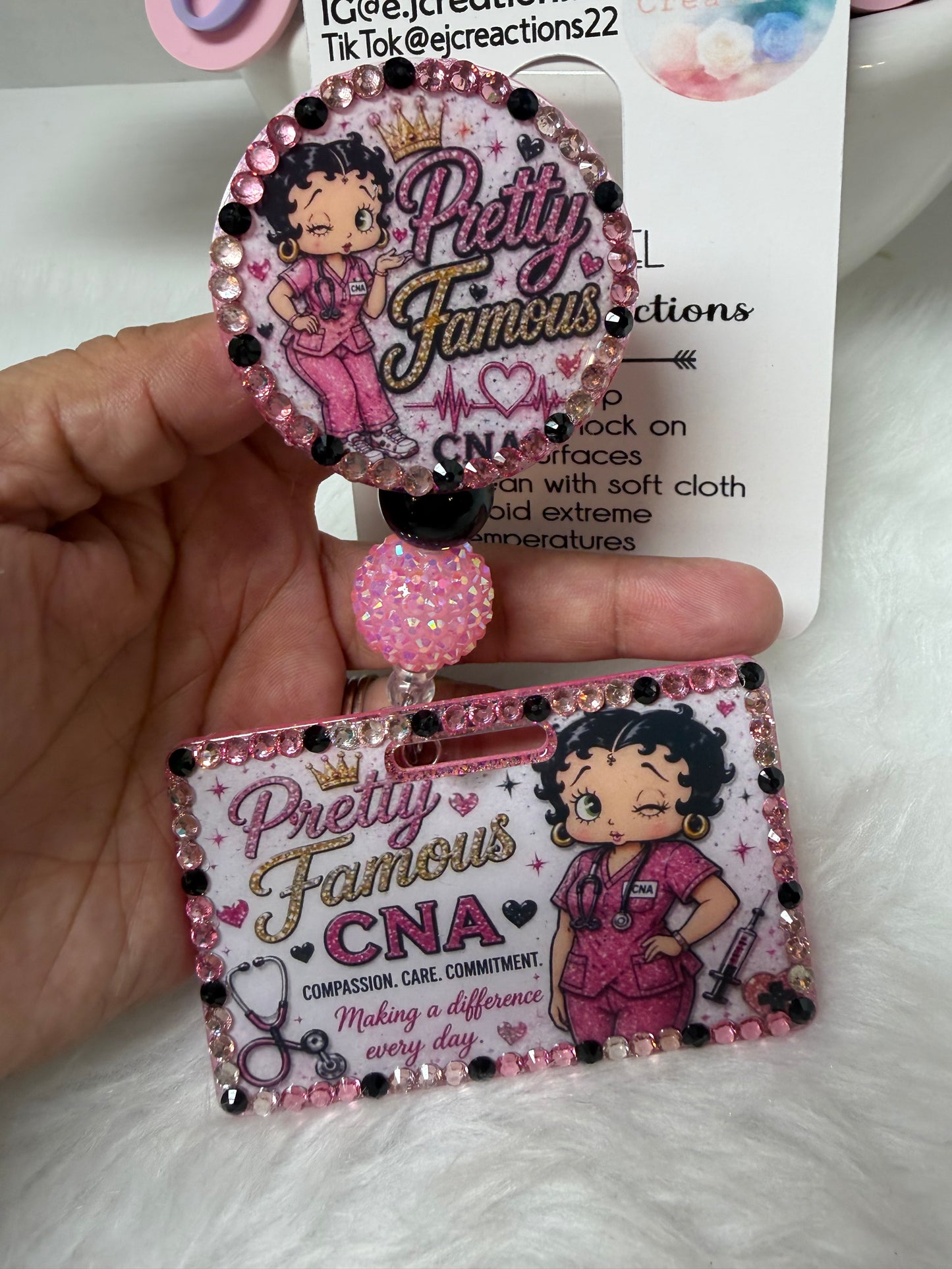 Pretty Famous CNA ID Tag Badge Set