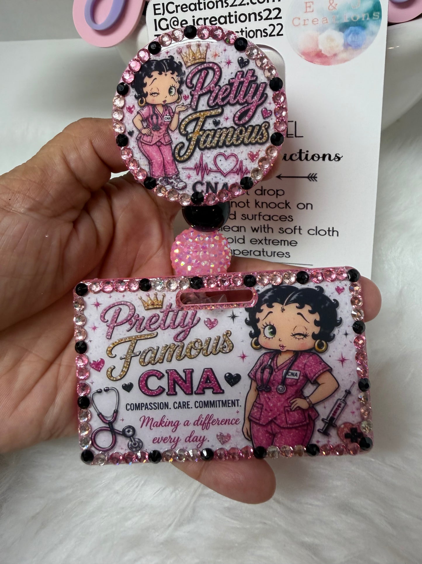 Pretty Famous CNA ID Tag Badge Set