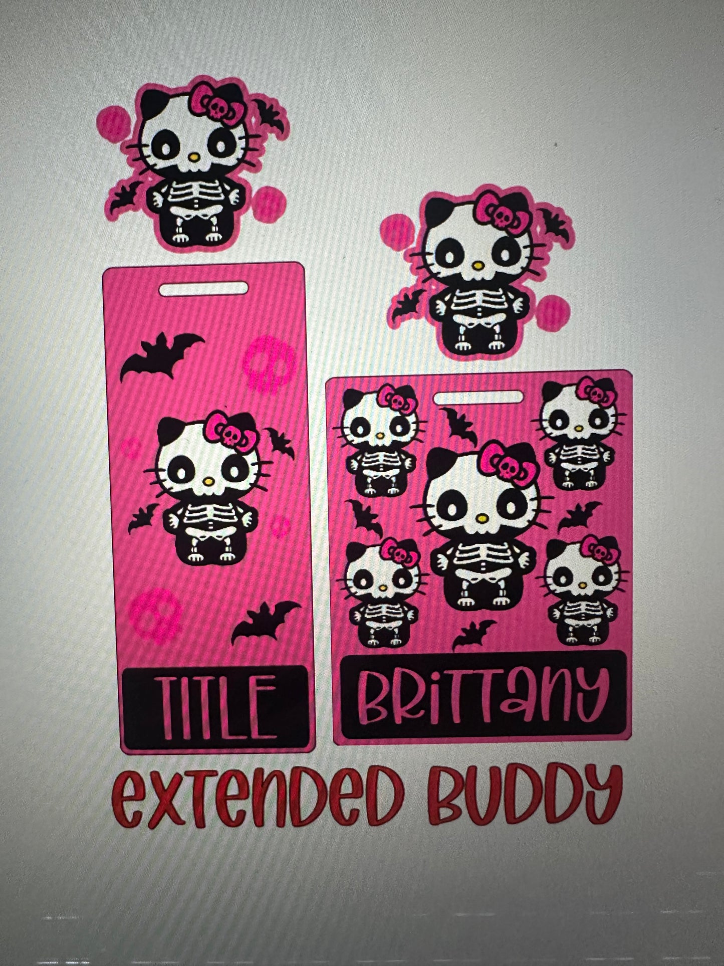 Skeleton Kitty Badge Buddy Set
