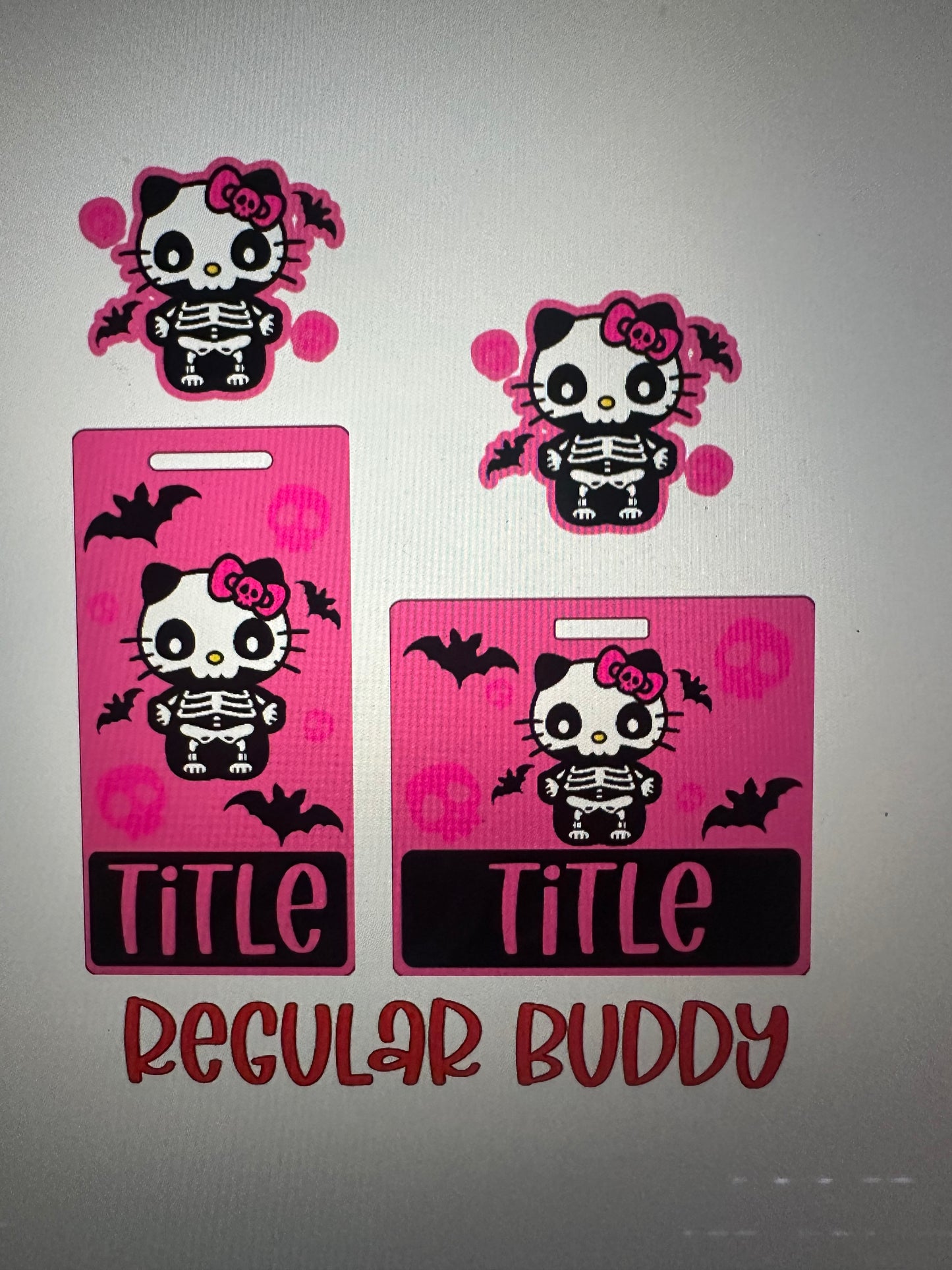 Skeleton Kitty Badge Buddy Set