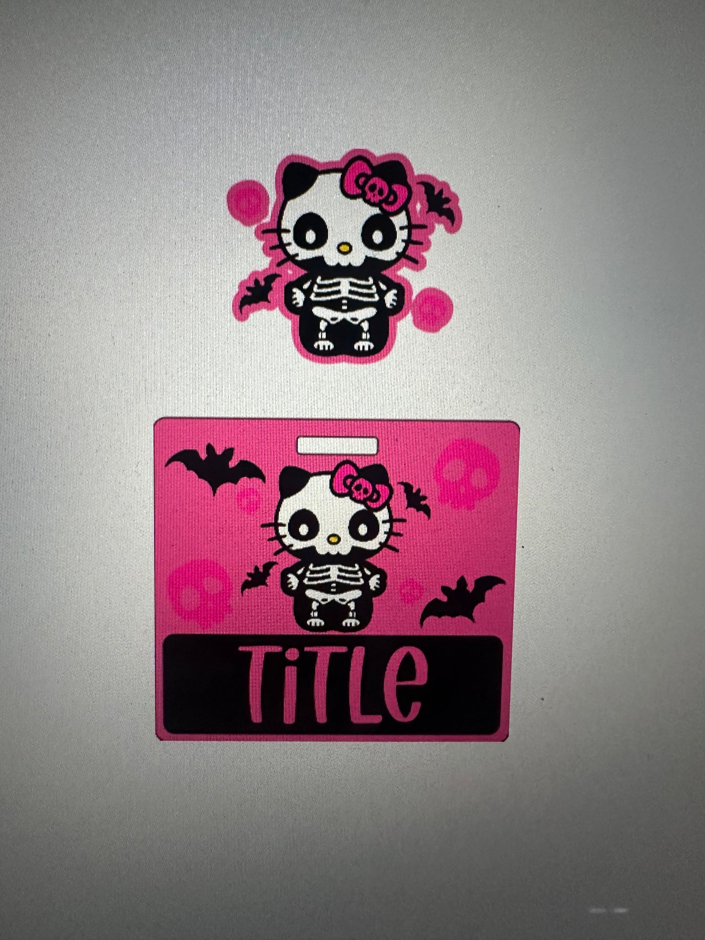 Skeleton Kitty Badge Buddy Set