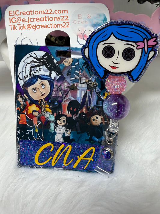 Koraline Cartoon Badge Buddy Set