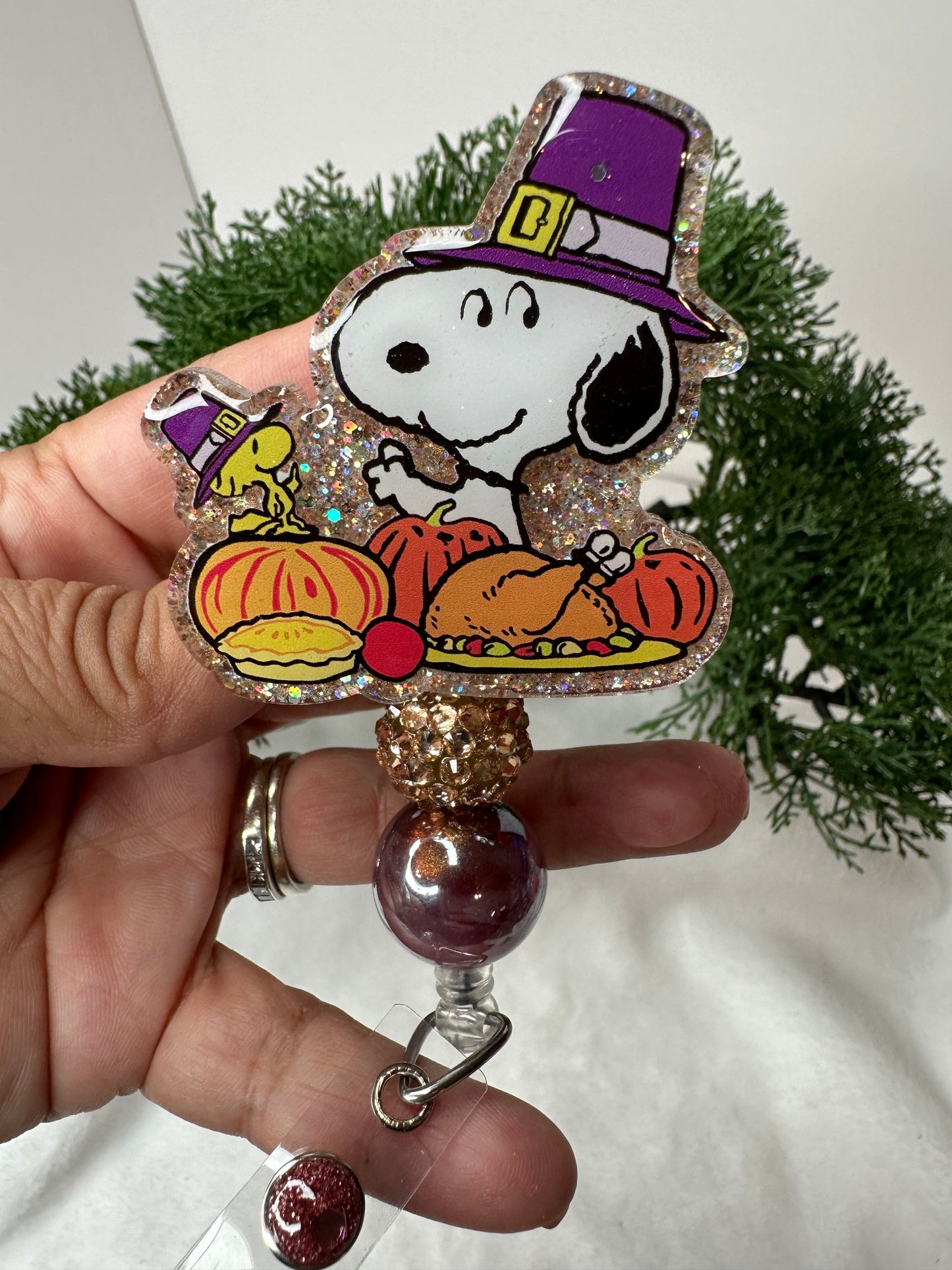 Thanksgiving Pup Badge Reel