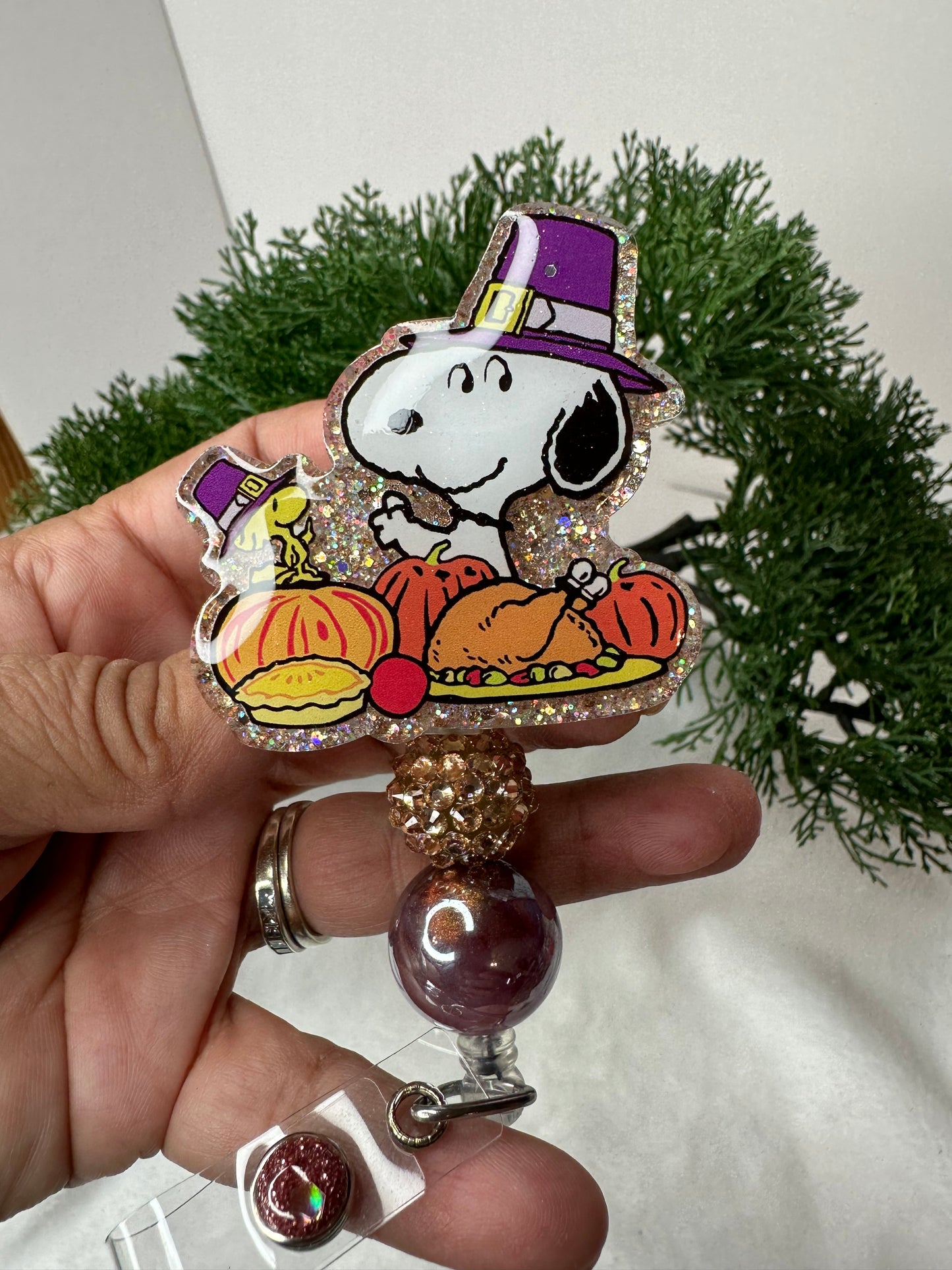 Thanksgiving Pup Badge Reel