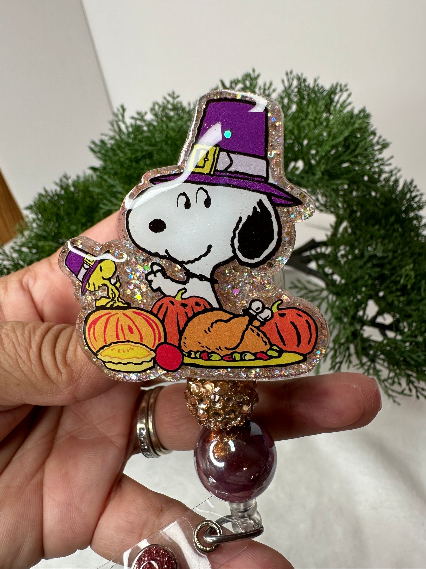 Thanksgiving Pup Badge Reel