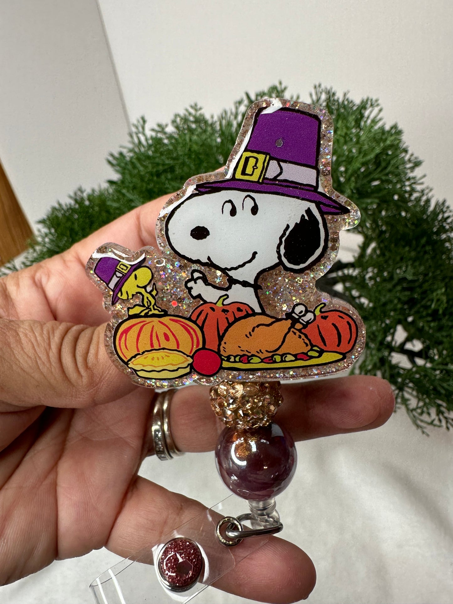 Thanksgiving Pup Badge Reel