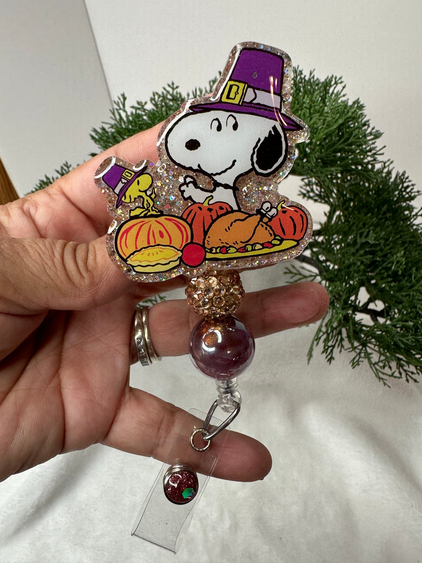 Thanksgiving Pup Badge Reel