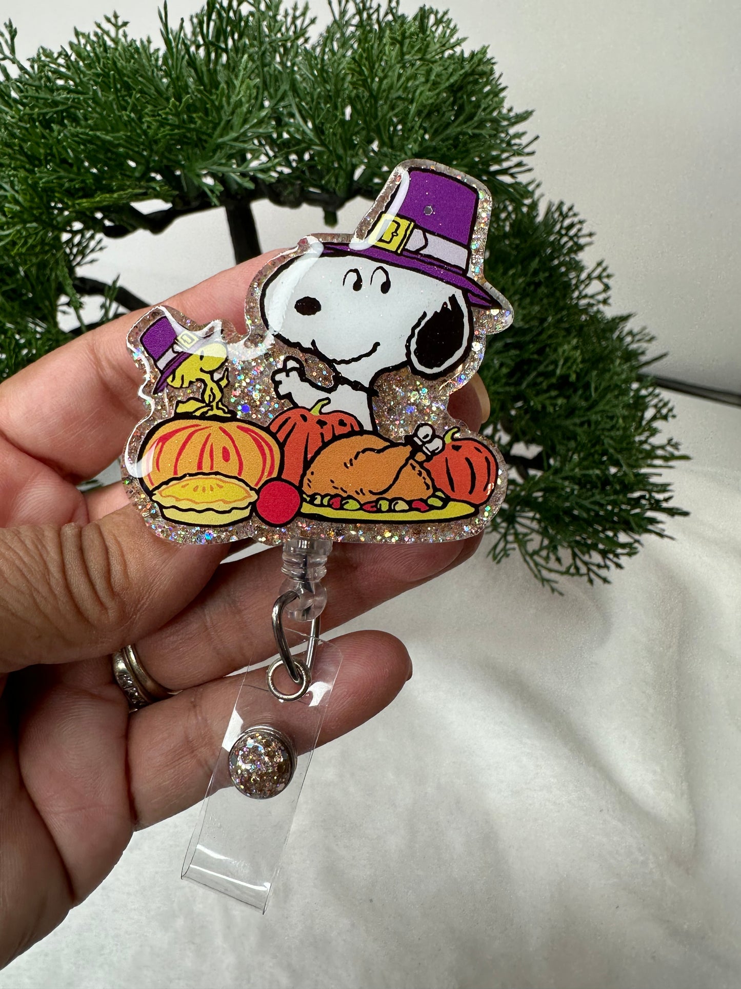 Thanksgiving Pup Badge Reel