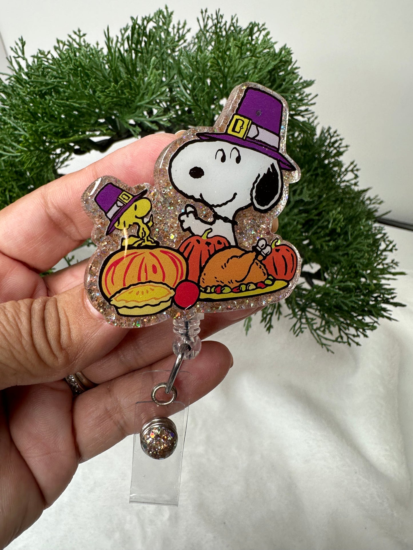 Thanksgiving Pup Badge Reel