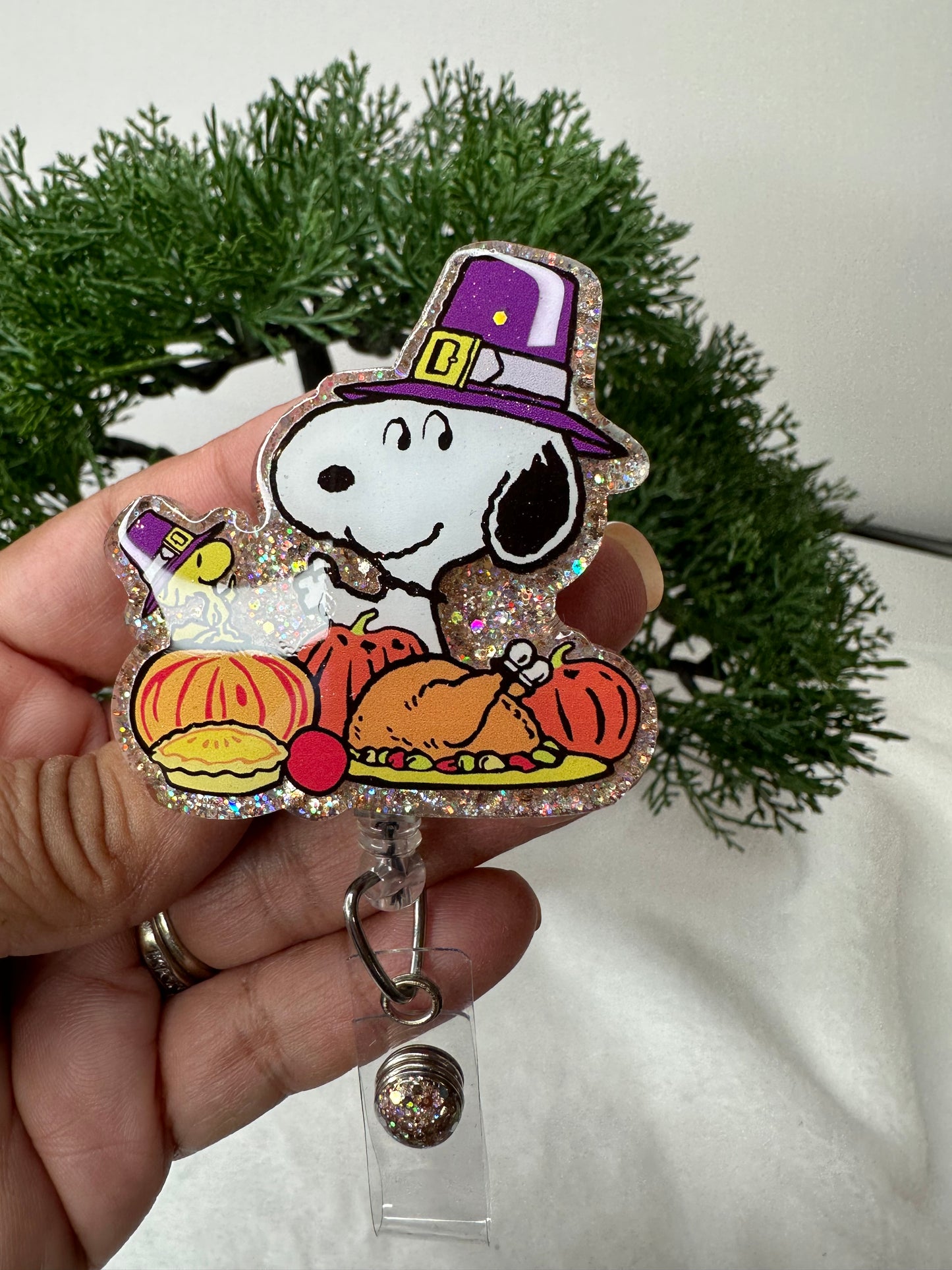 Thanksgiving Pup Badge Reel