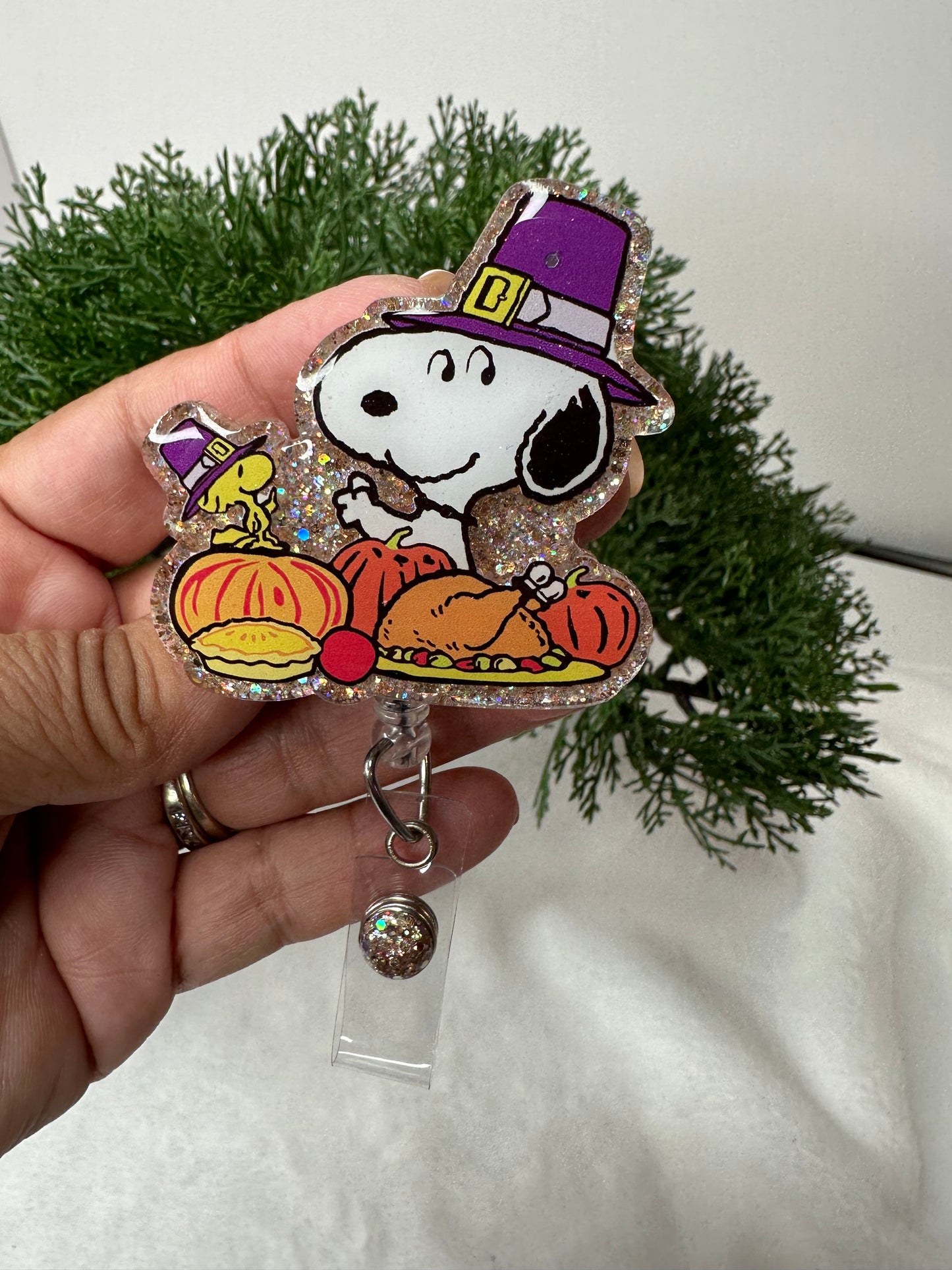 Thanksgiving Pup Badge Reel