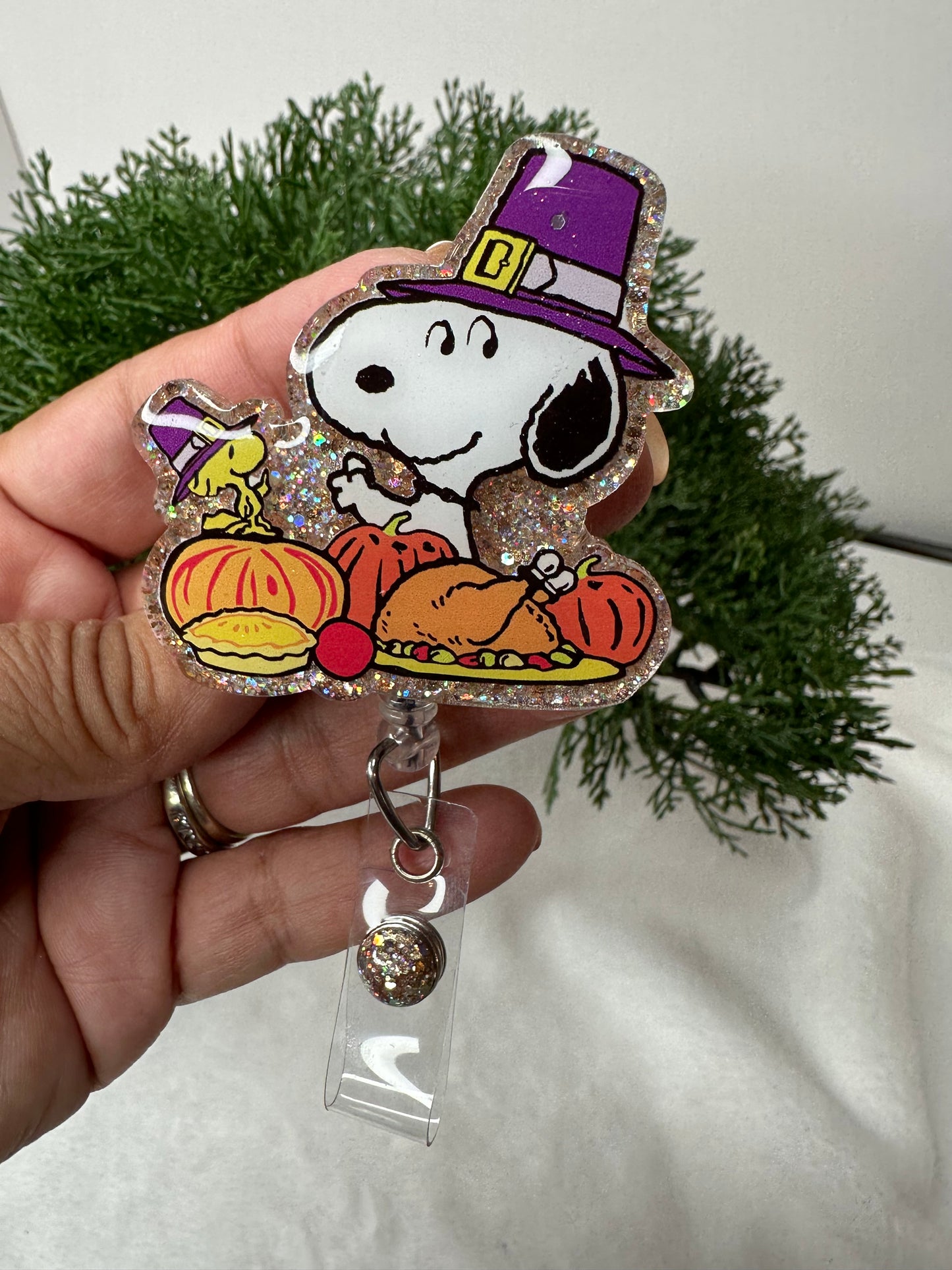 Thanksgiving Pup Badge Reel