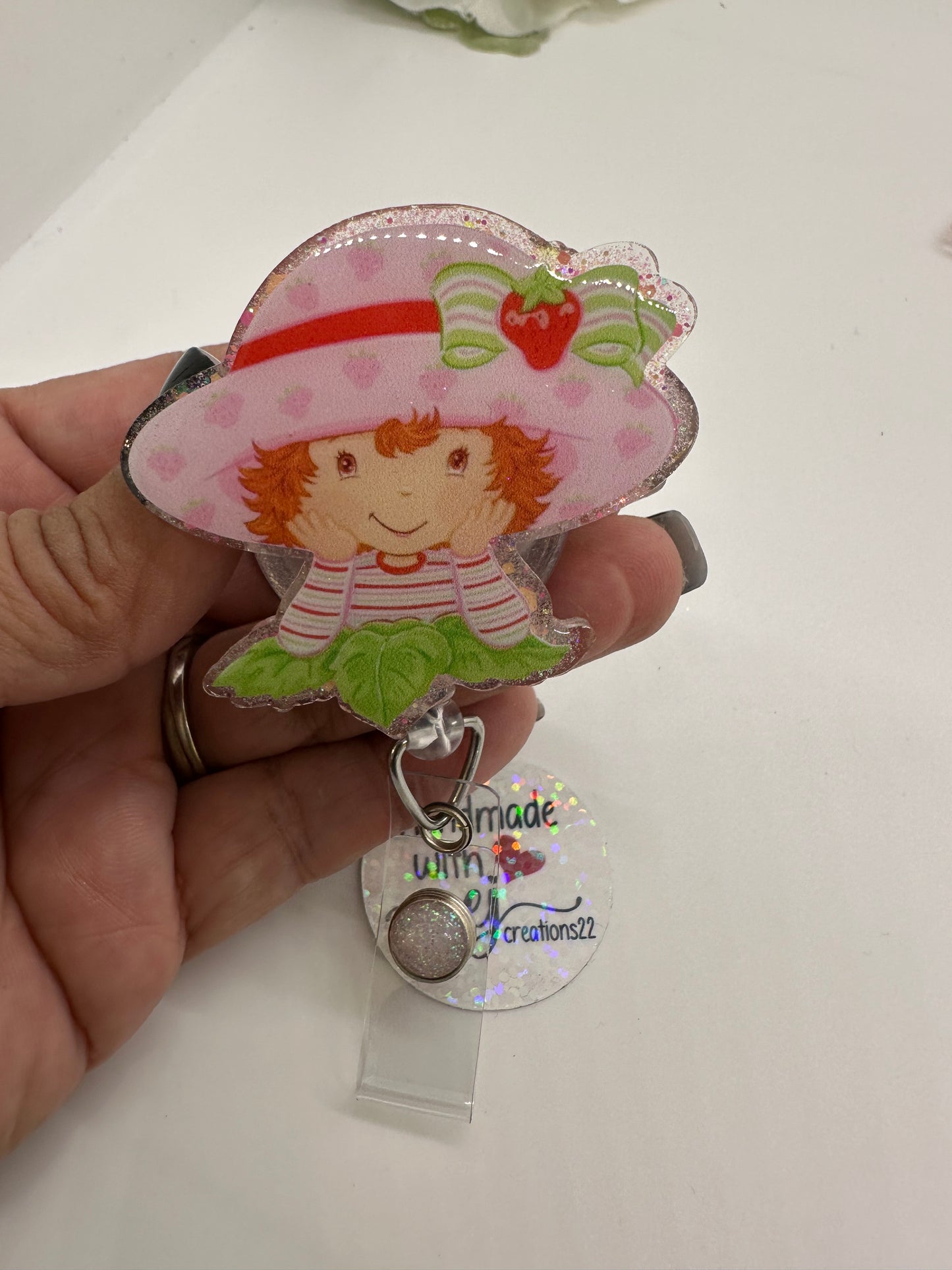 03 Strawberry Girl Anime Cartoon Badge Reel