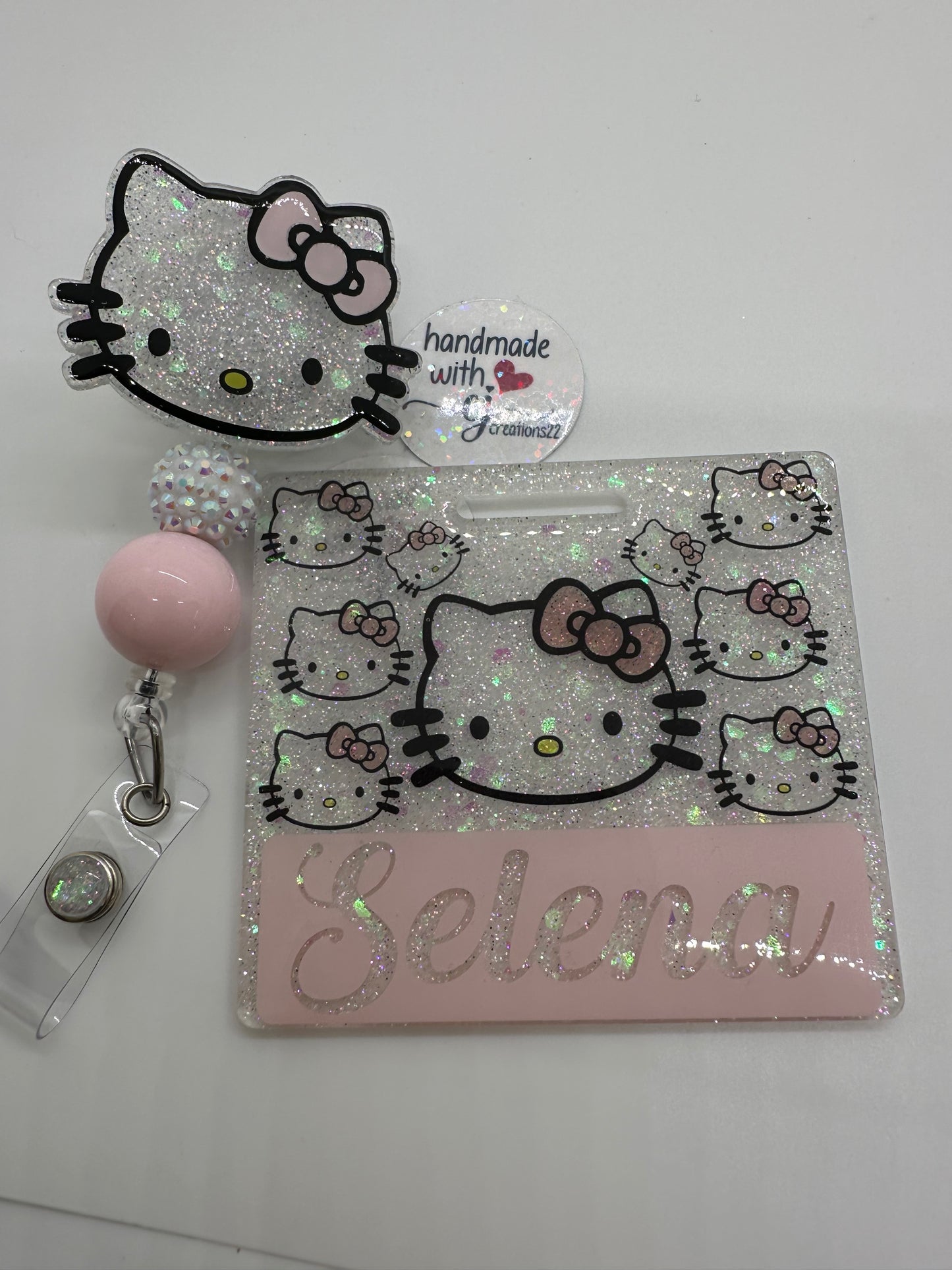 Light Pink  Kitty Badge Buddy Set