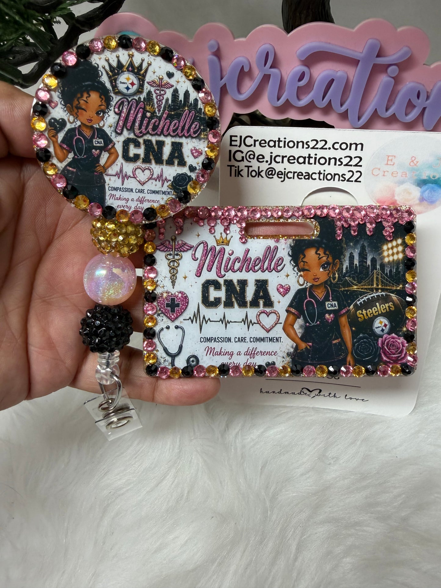 Michelle CNA Sports ID Tag set