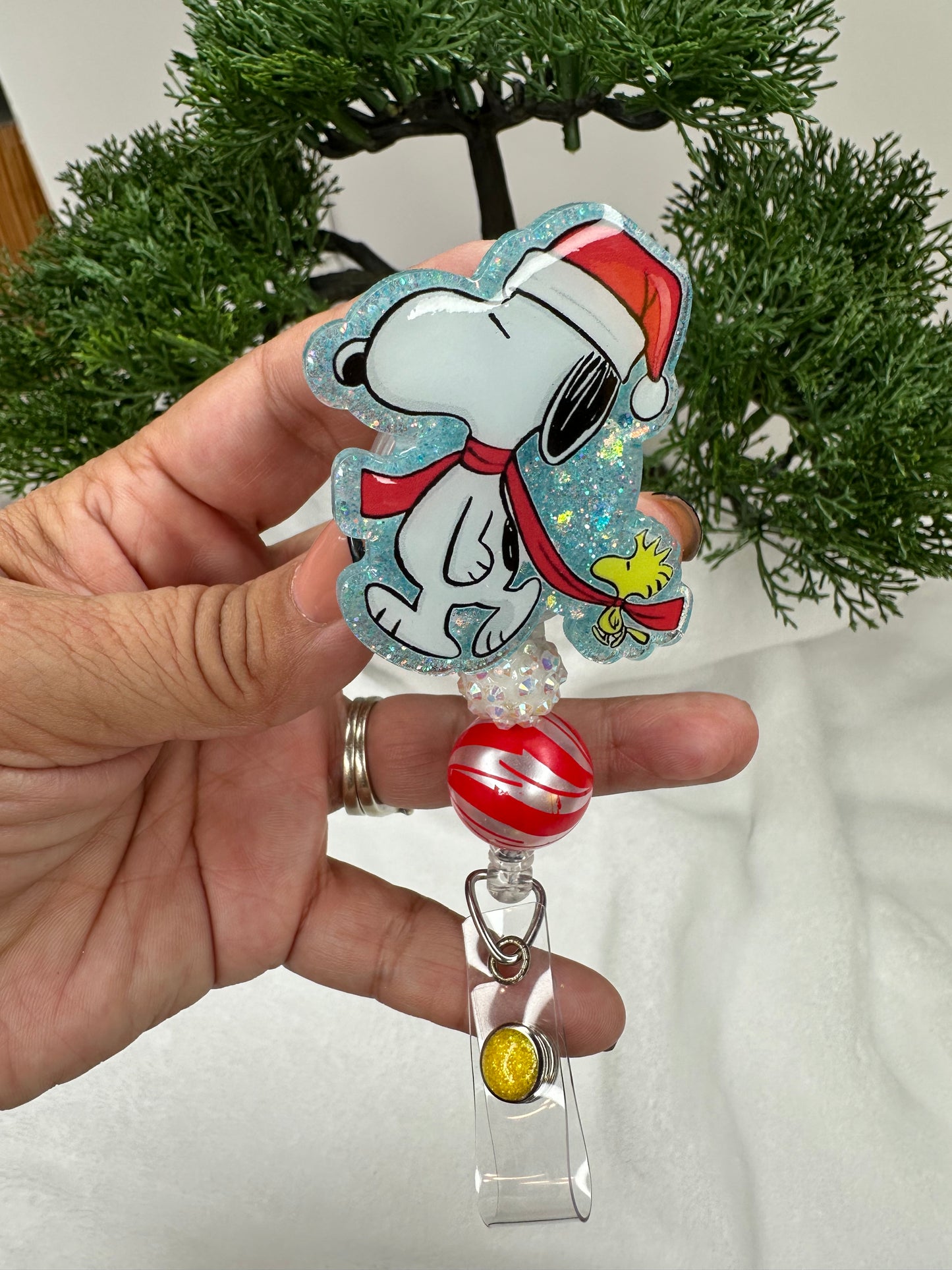 Santa Puppy and Woodstock Badge Reel