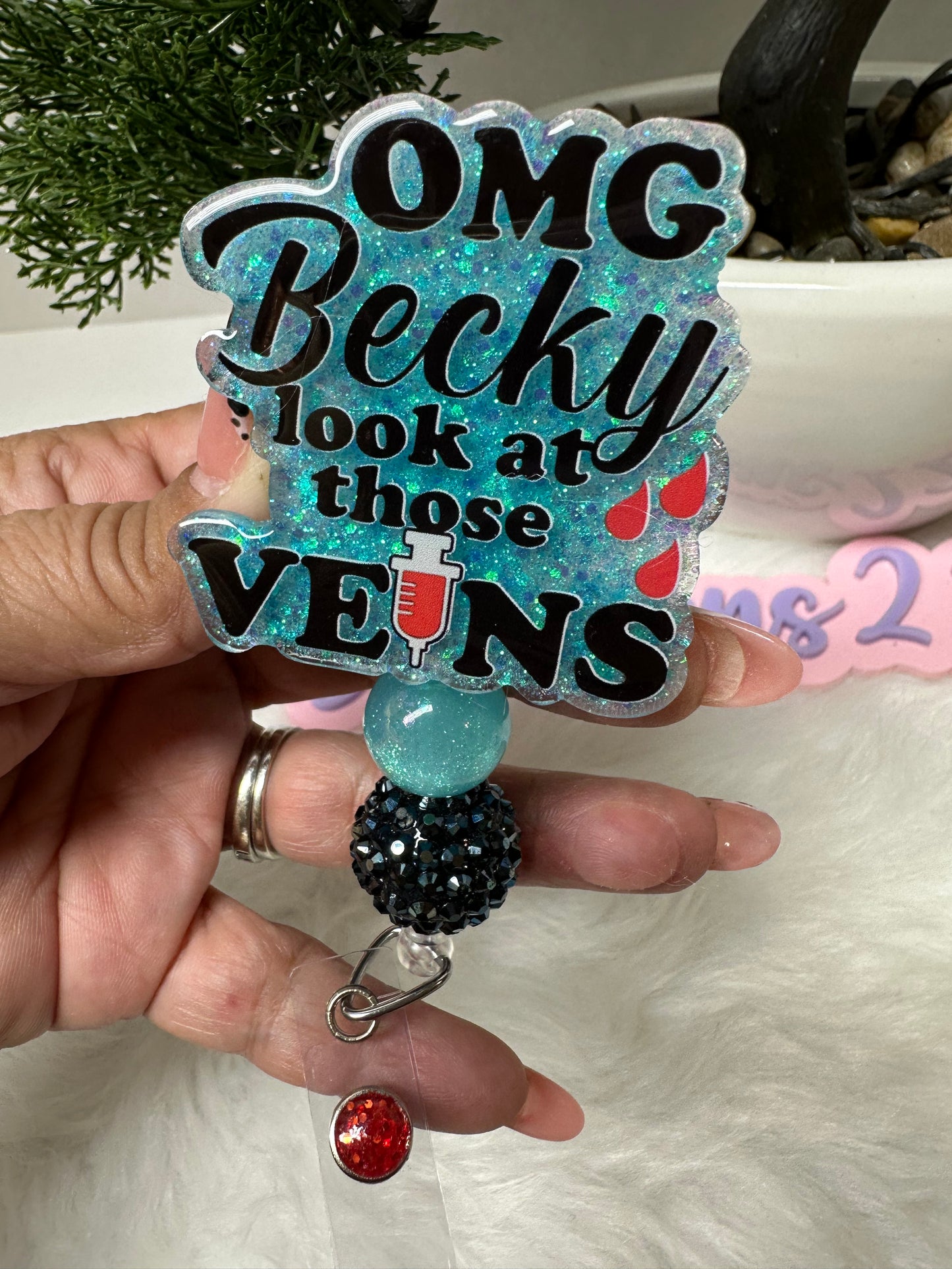 OMG Becky look at those VEINS Badge Reel