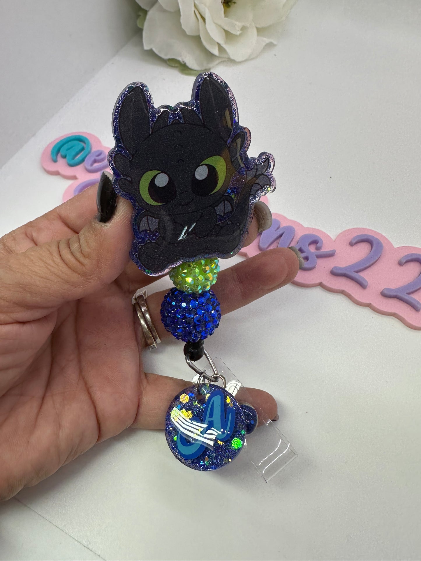 Personalized Toothless Anime Character Badge Reel