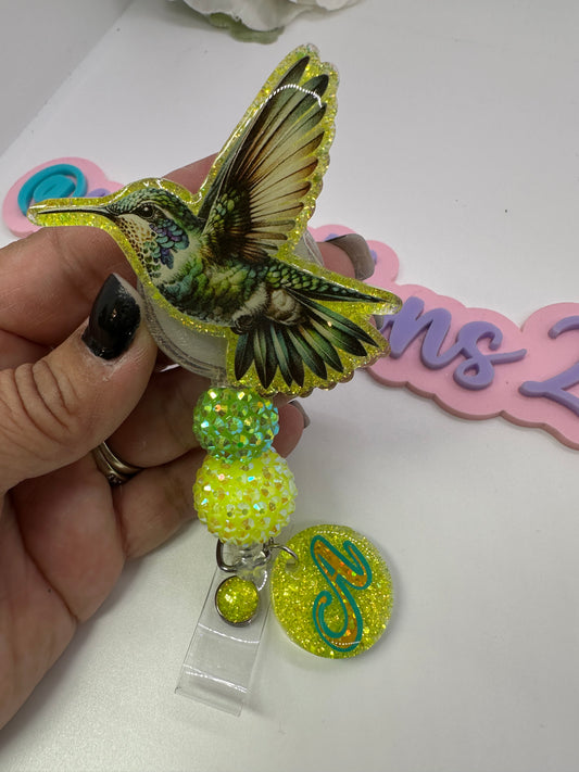 Personalized Hummingbird Badge Reel