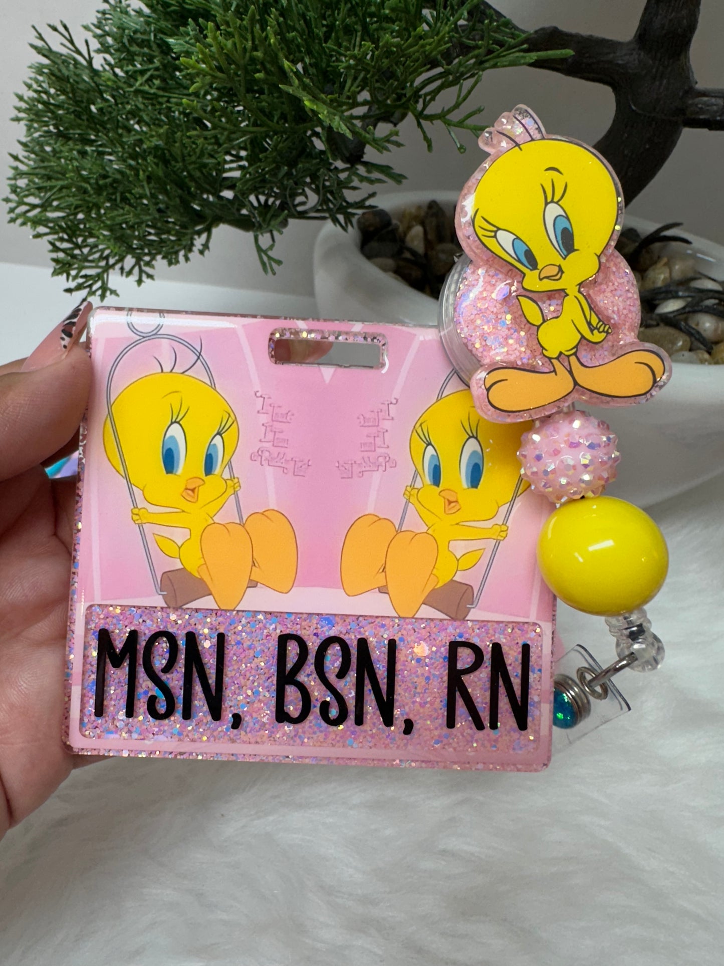 Pink Bird Badge Buddy Set