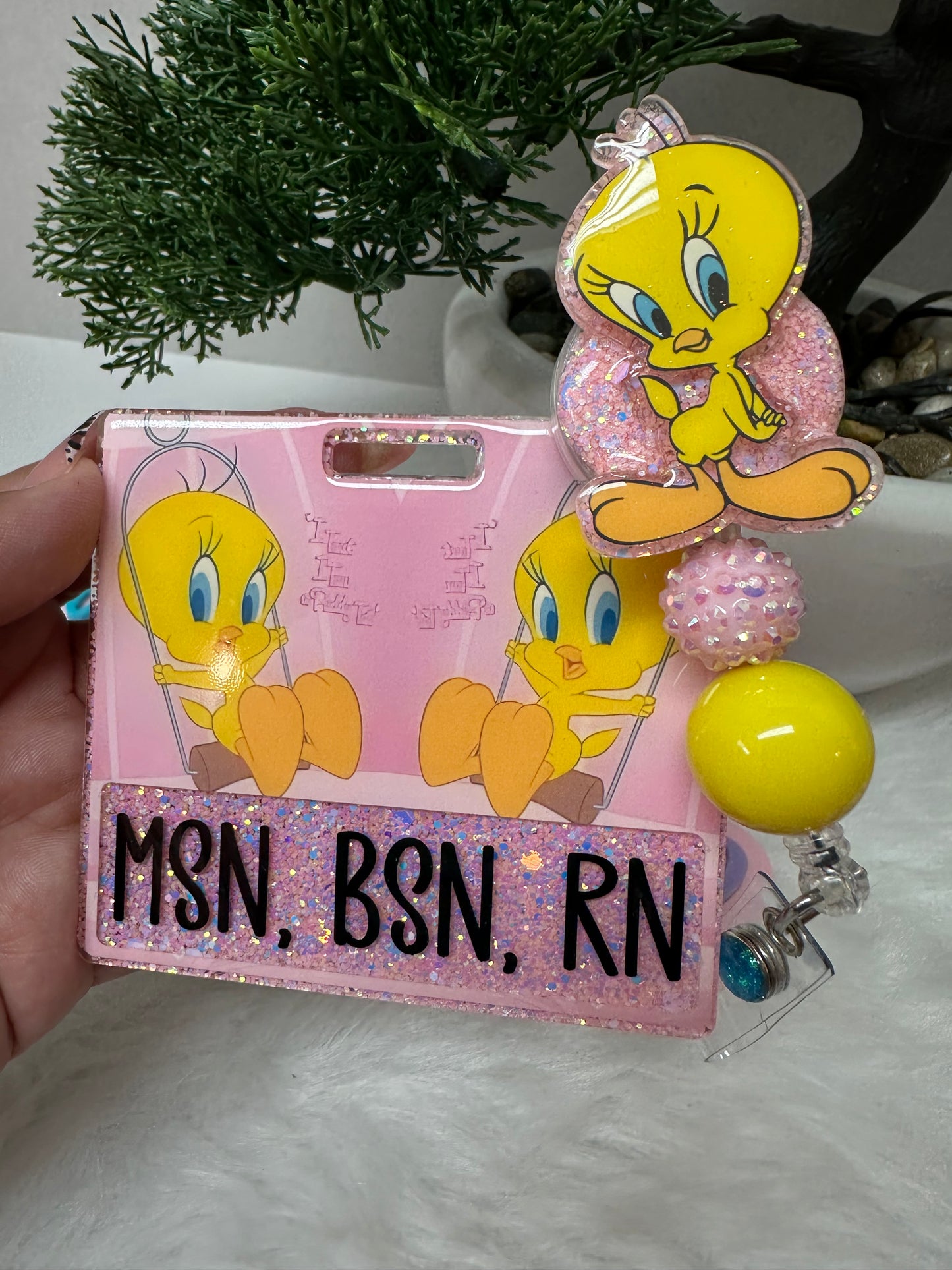 Pink Bird Badge Buddy Set