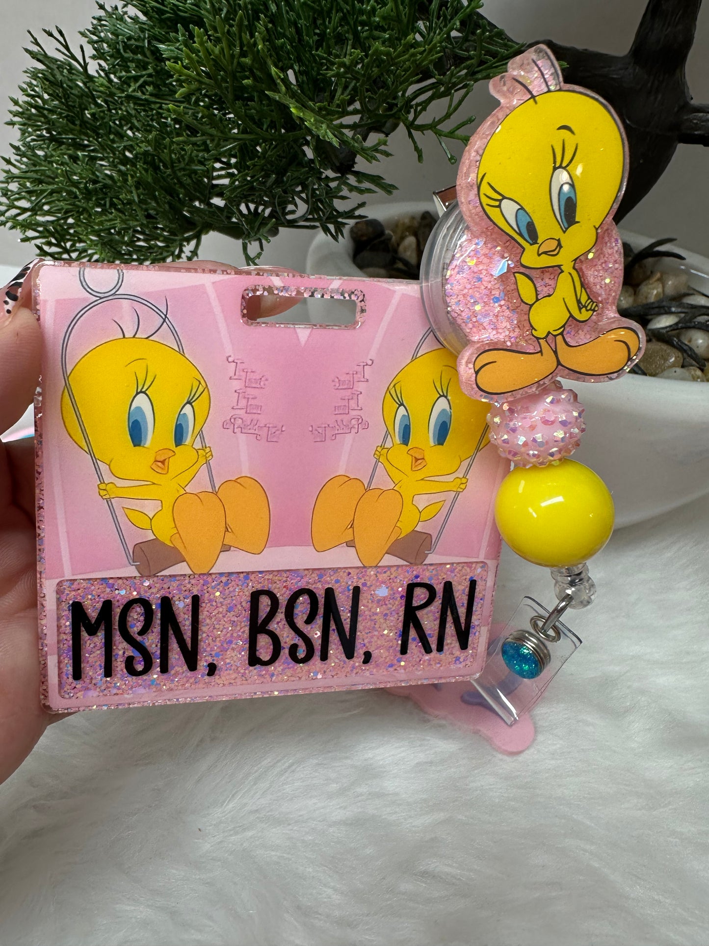 Pink Bird Badge Buddy Set