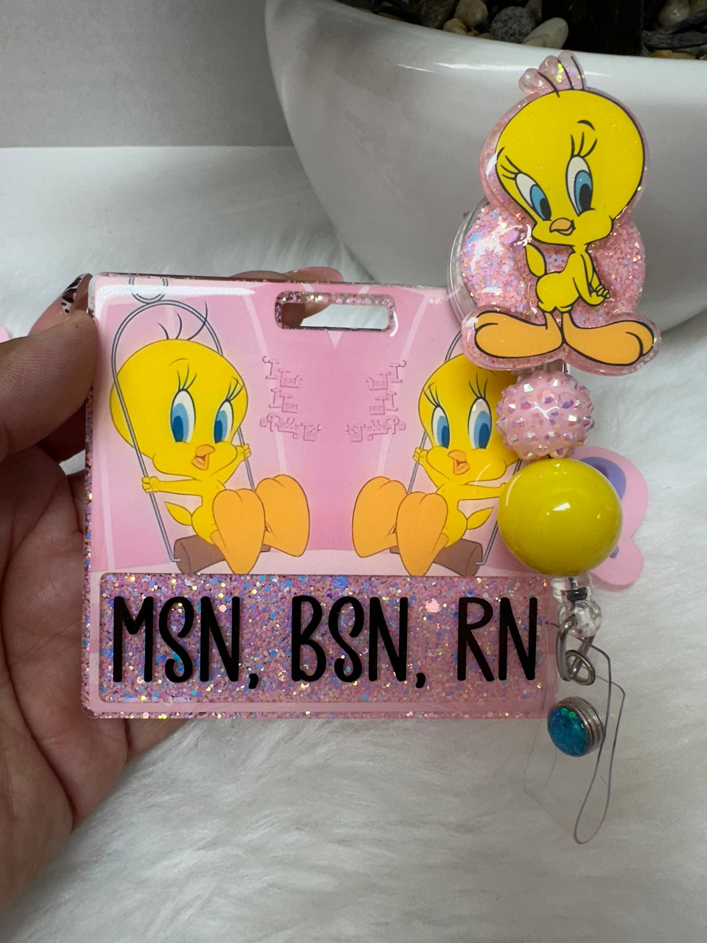 Pink Bird Badge Buddy Set